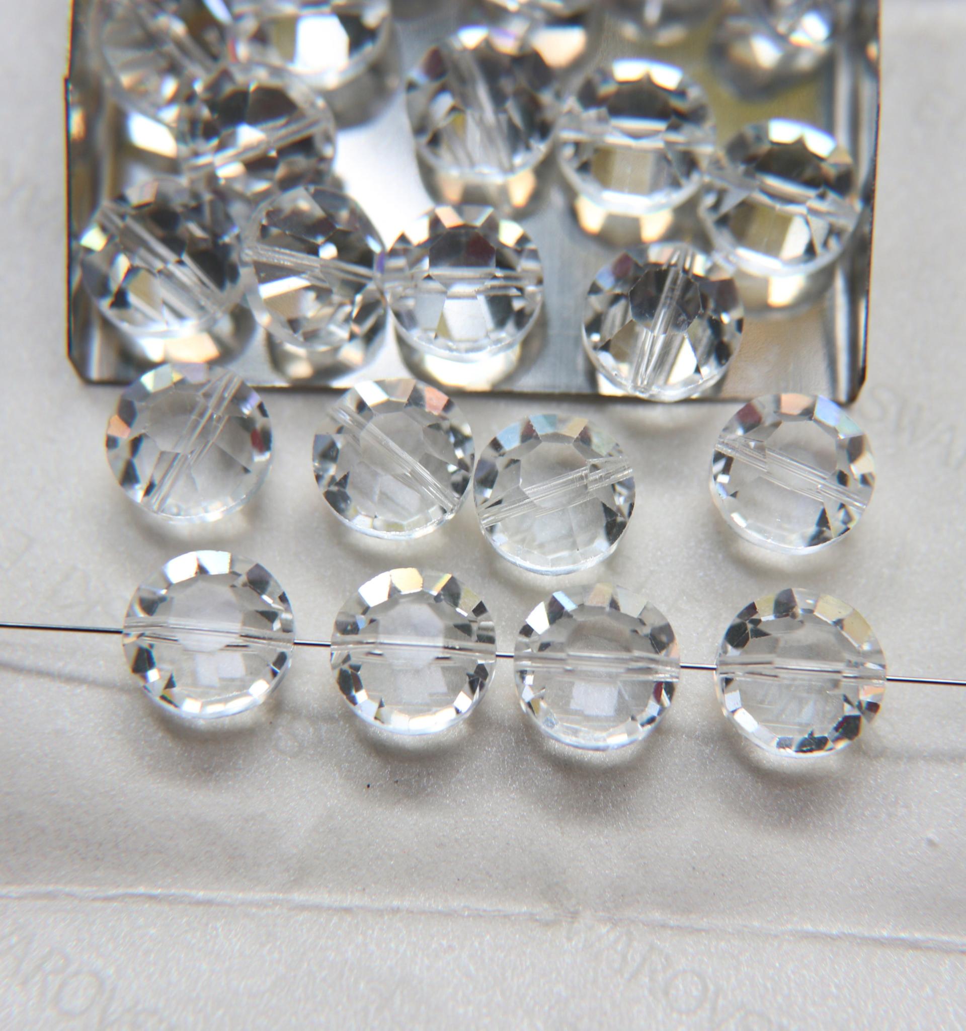 12mm Swarovski 5100 vintage round and slightly flattened crystal beads (21 Colors) Aurore Boreale 2/6/12/36/72/144 Pieces Vintage beads