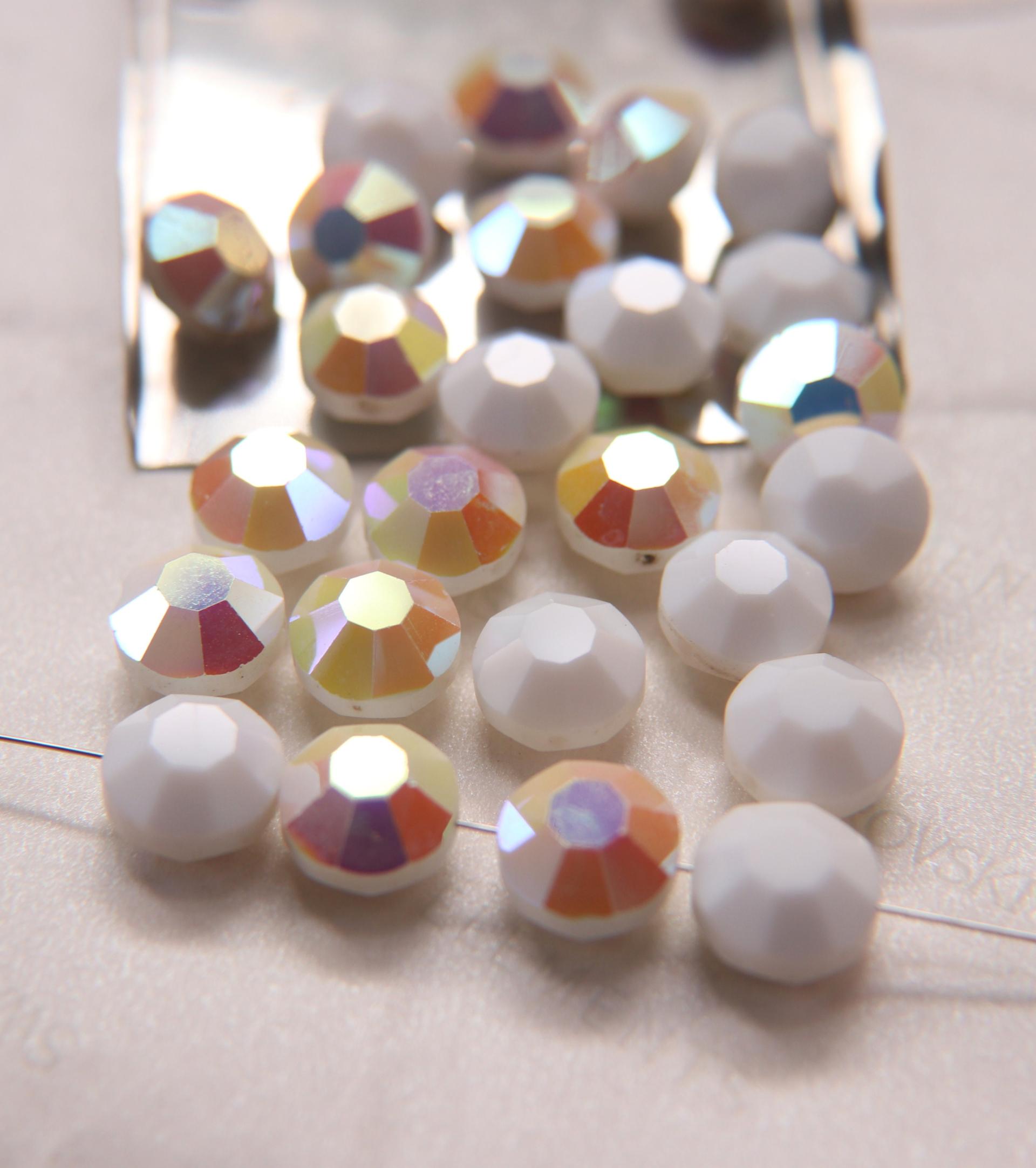 12mm Swarovski 5100 vintage round and slightly flattened crystal beads (21 Colors) Aurore Boreale 2/6/12/36/72/144 Pieces Vintage beads