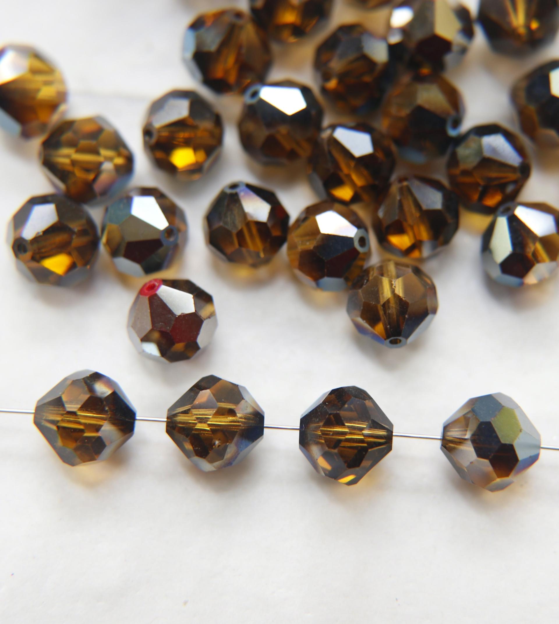 10mm Vintage Swarovski crystal beads, Mink Vintage faceted article 5309,  2/6/12/36/72/144 Pieces Vintage findings