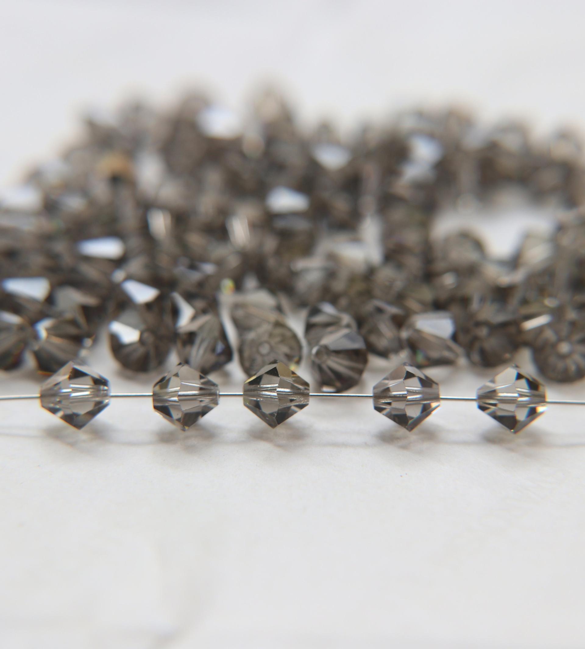 7mm Black Diamond Bicone beads Cuts 12/36/72/144/288 Pieces (215) Premium Materials