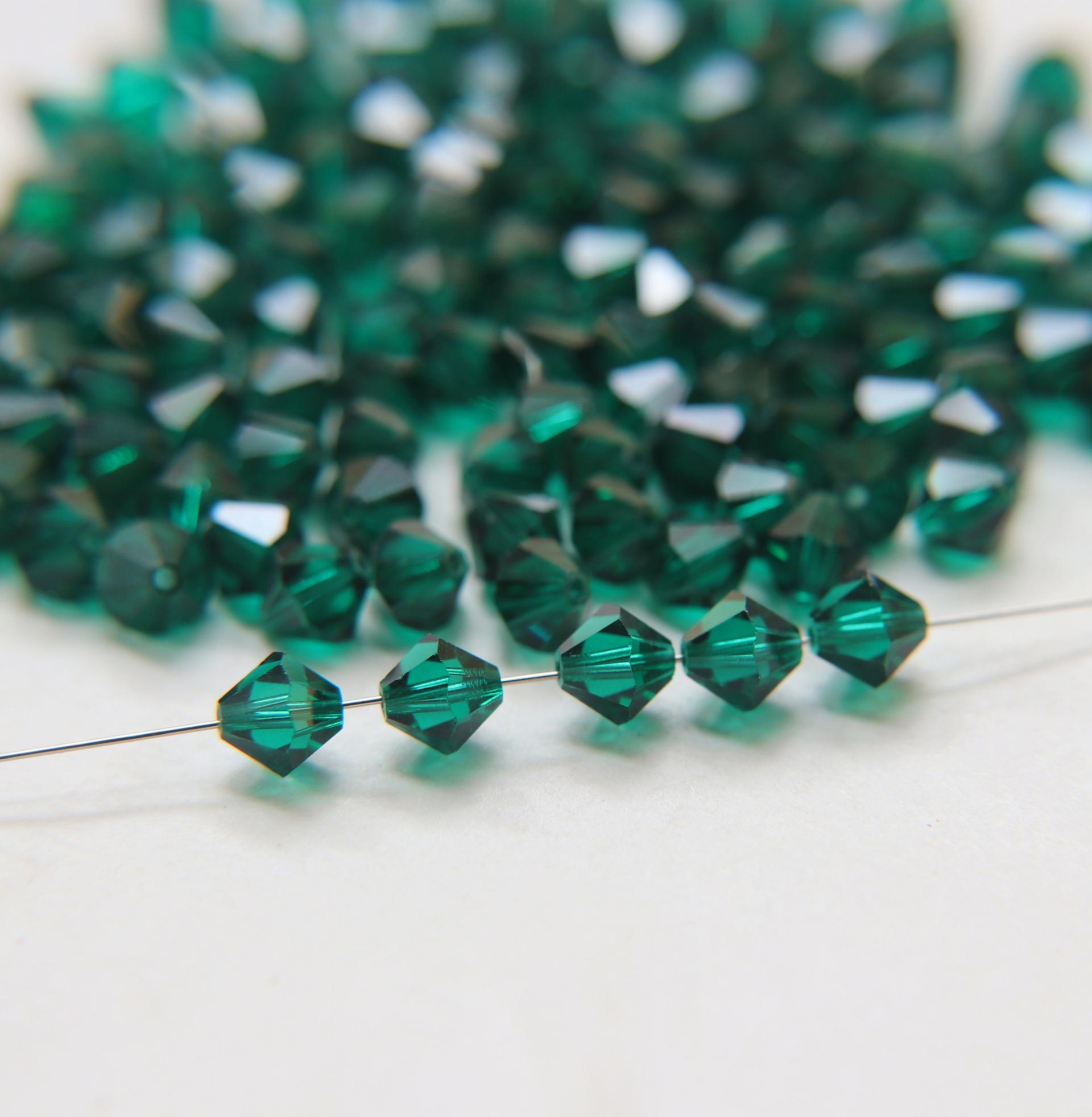 7mm Emerald Bicone beads Cuts 12/36/72/144/288 Pieces (205) Premium Materials