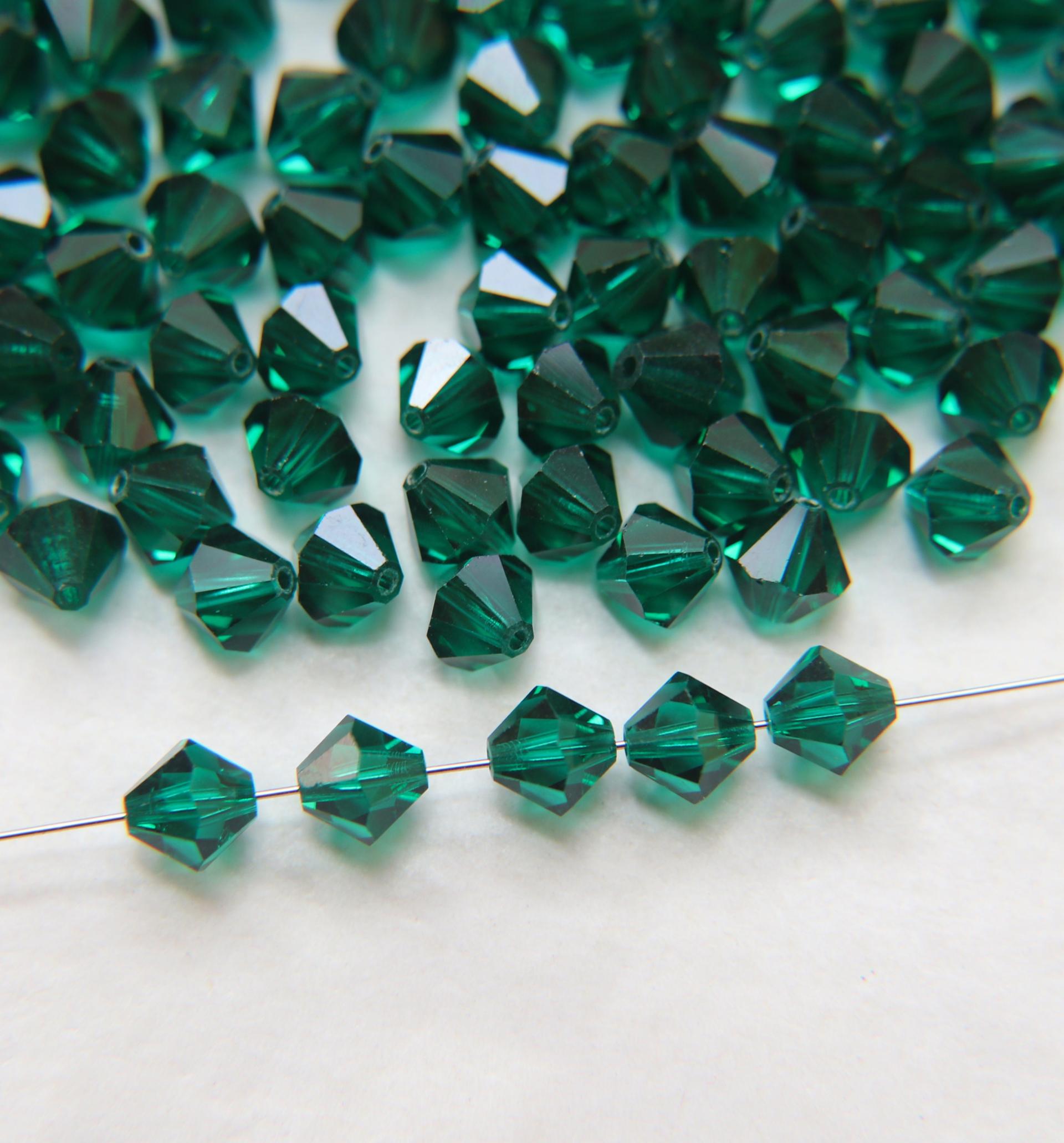 7mm Emerald Bicone beads Cuts 12/36/72/144/288 Pieces (205) Premium Materials