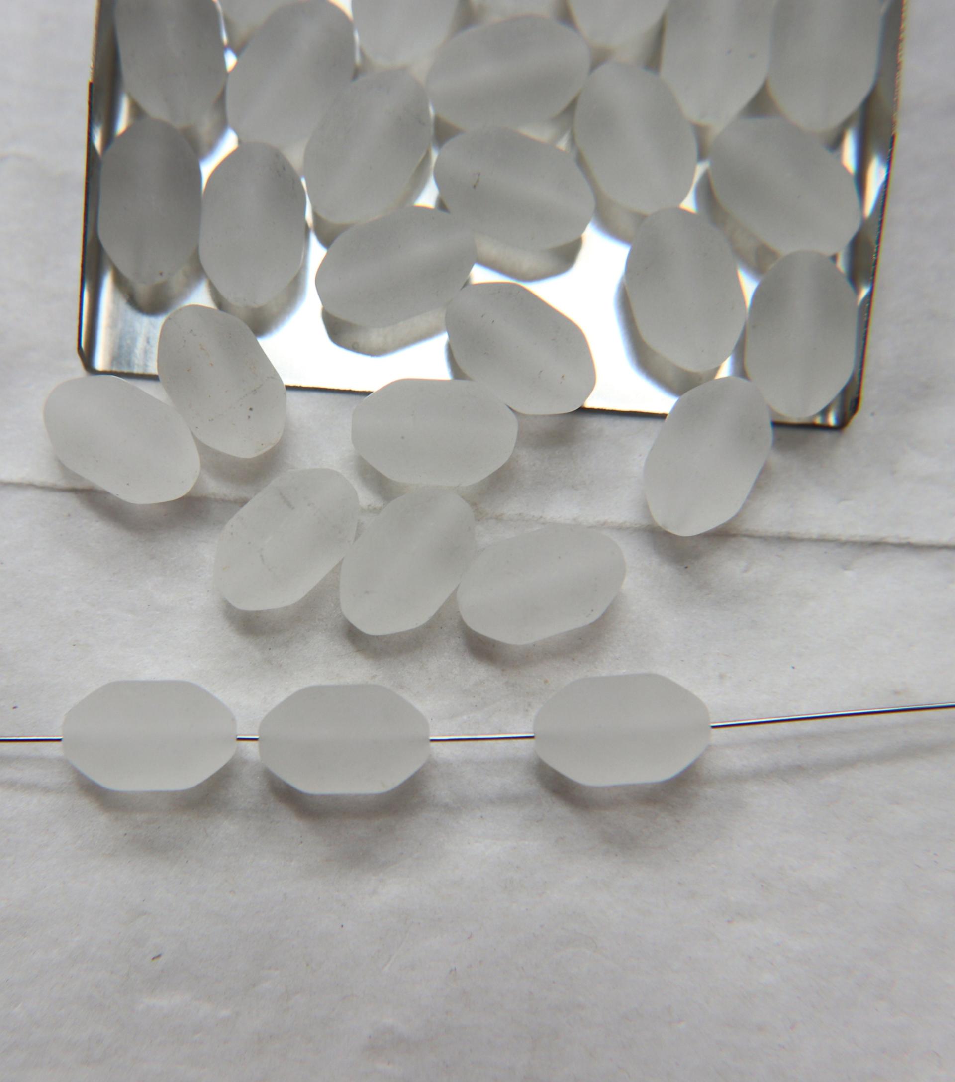 Vintage Swarovski 13X8 mm MATT Crystal Swarovski Elements  6/12/36 Pieces, vintage findings