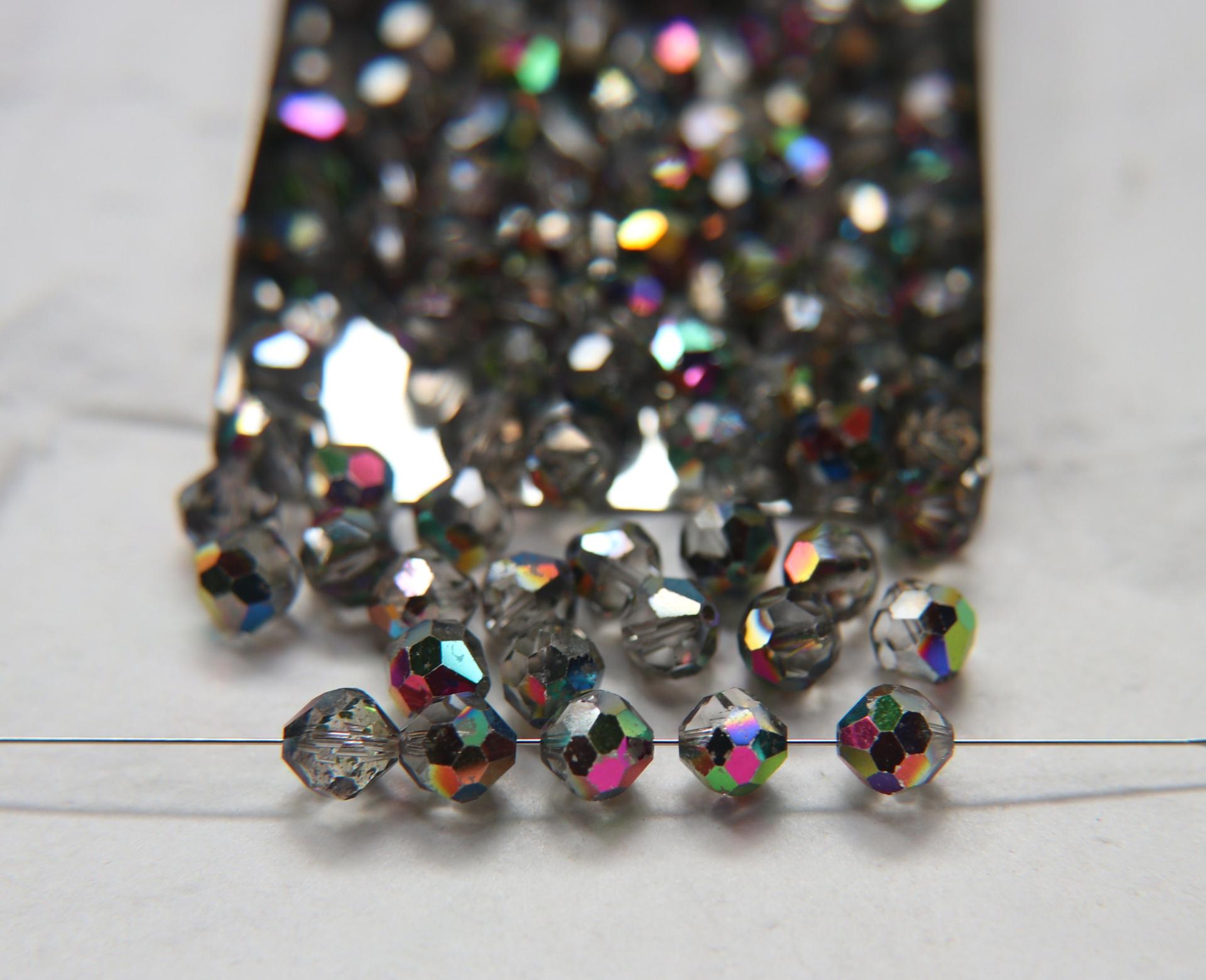 8mm Vintage Swarovski crystal beads, Crystal Vitrail Medium faceted article 5309 6/12/36/72/144 Pieces PREMIUM MATERIALS