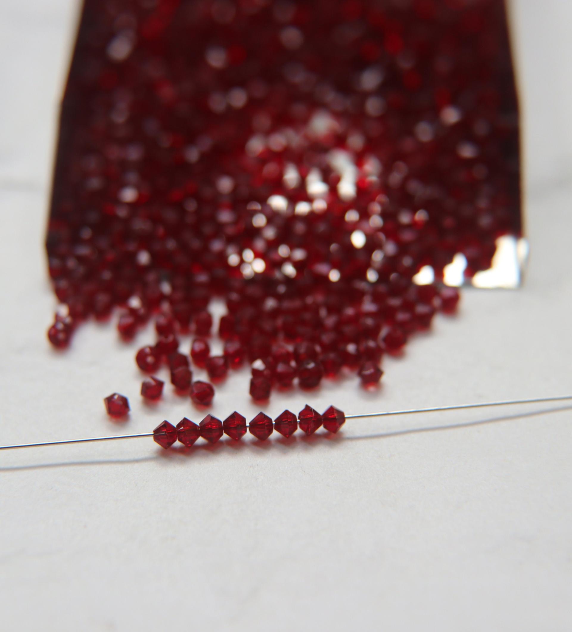 3mm Vintage Garnet Bicone from Czech Republic 36/72/144/432/720 Pieces Jewelry findings, embroidery materials, jewelry making, craft supply