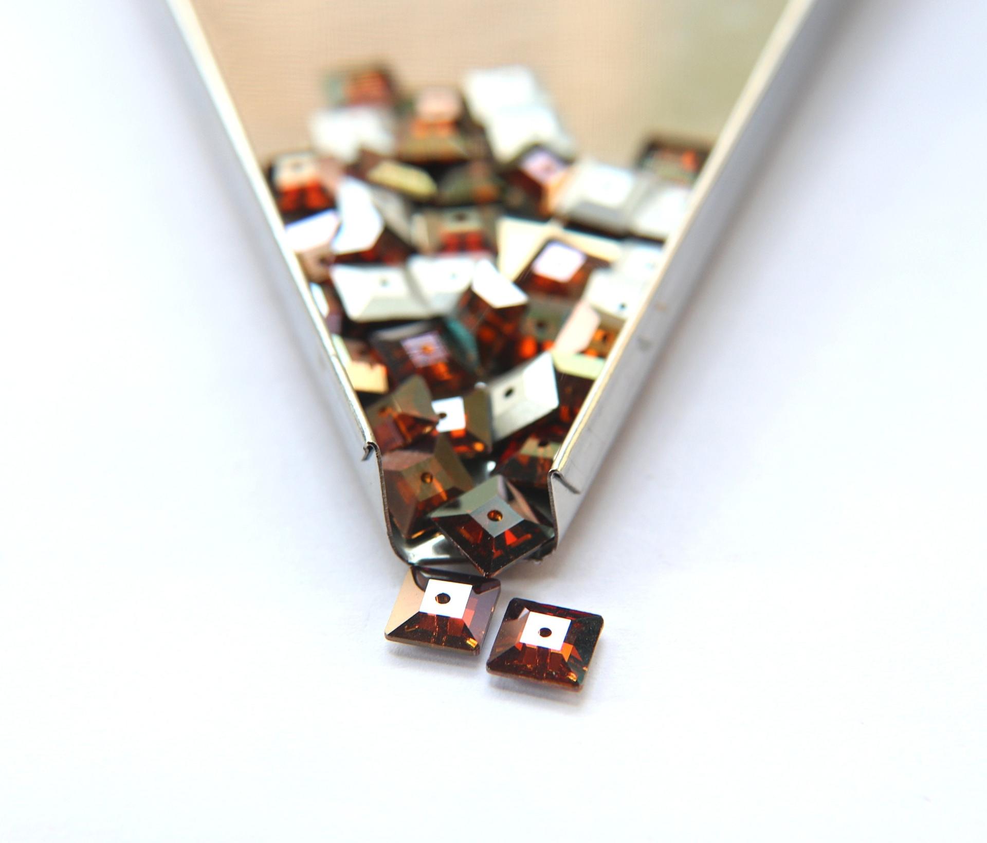 8mm Swarovski 3400 Square Lochrosen (3400) - 8 Colors 6/24/72/144 Pieces PREMIUM Vintage Materials