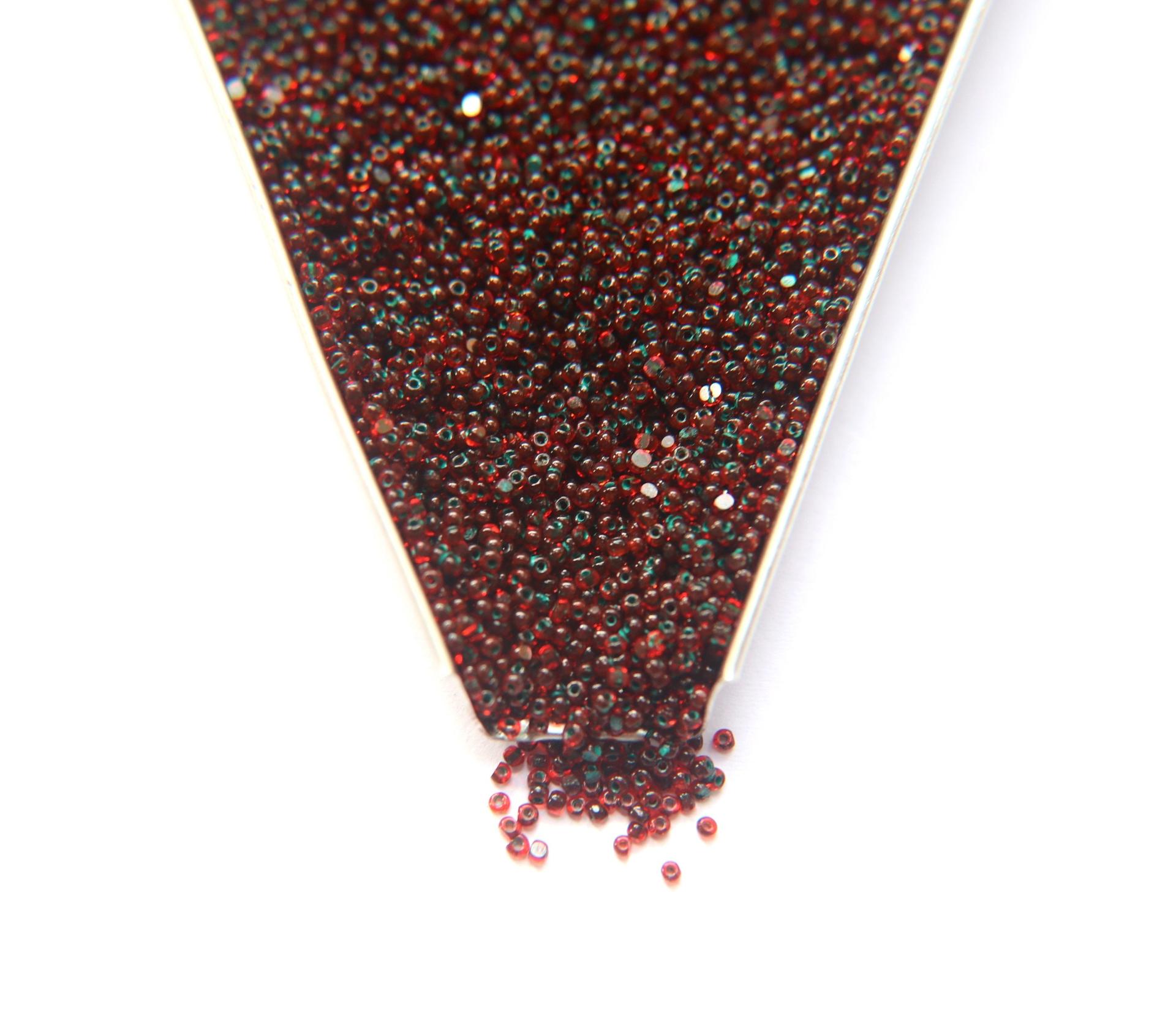 11/0 True cuts Charlotte Beads Red Green Lined 10/20/50/250/500 Grams PREMIUM SEED BEADS, Native Supply