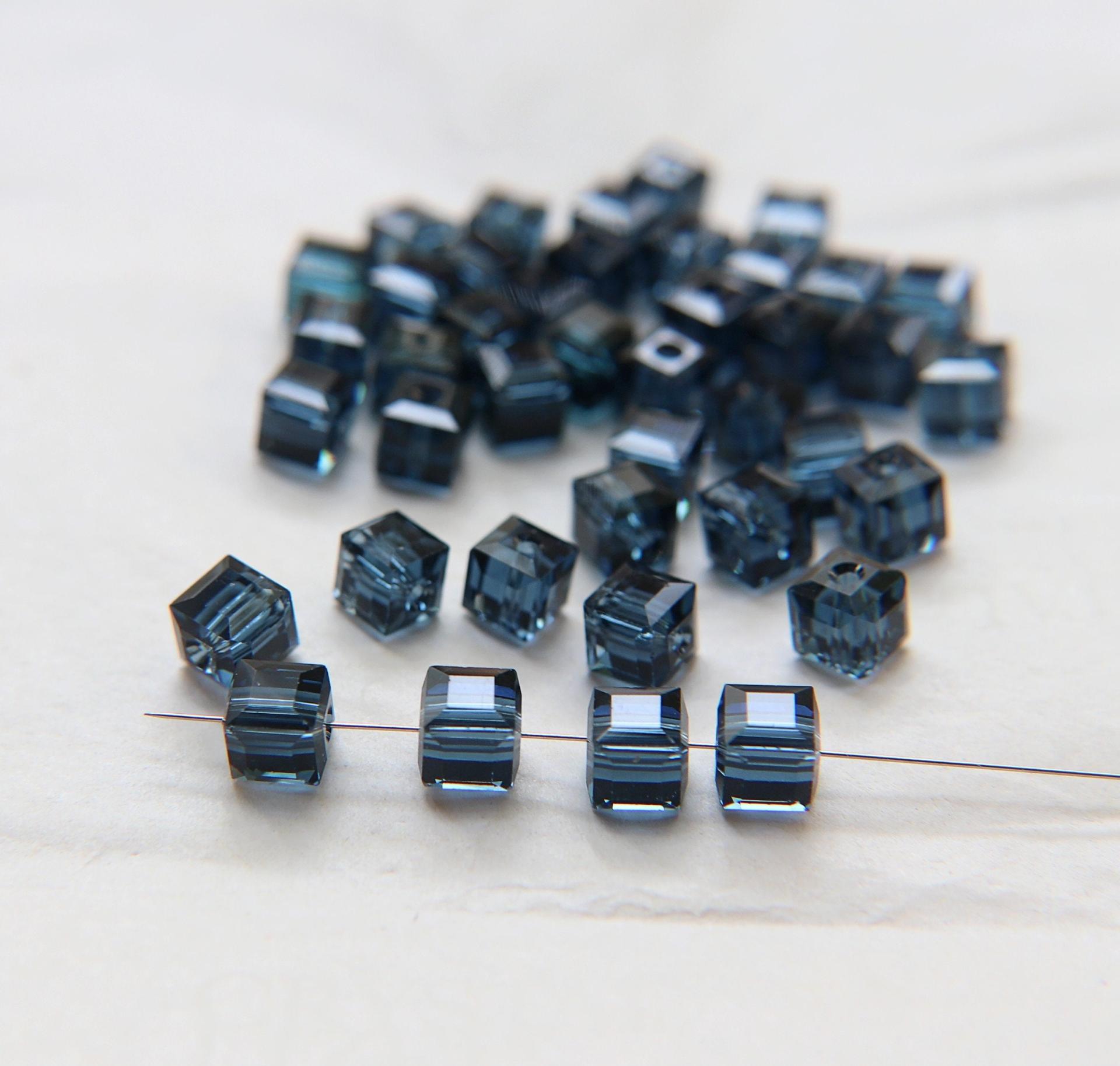 Swarovski 5601 Cube Bead 6mm wedding decorations jewelry supplies vintage craft supply