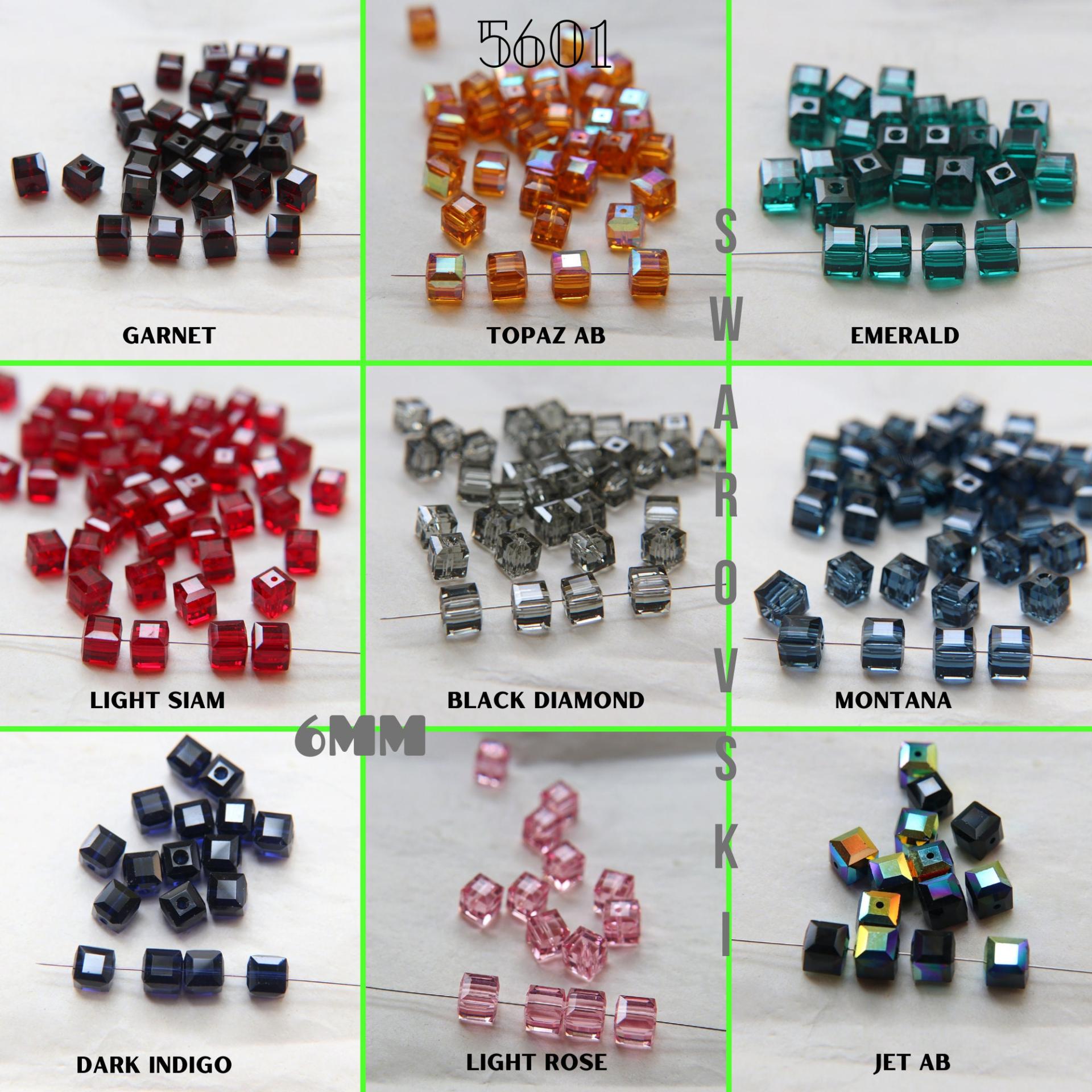 Swarovski 5601 Cube Bead 6mm wedding decorations jewelry supplies vintage craft supply