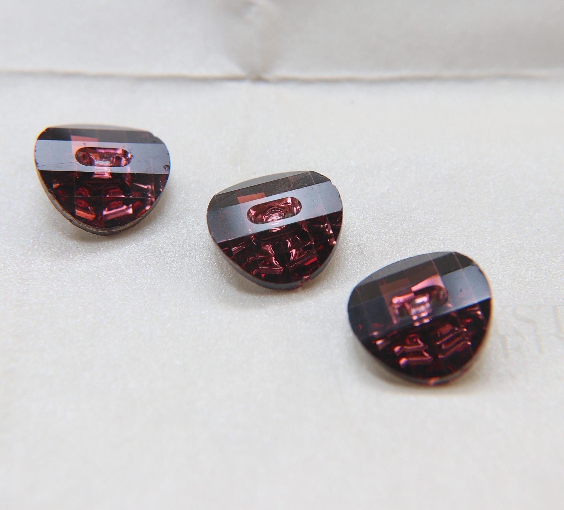 3016 Burgundy 16 mm Round Button. Potato chip / slightly twisted Genuine Swarovski Crystal 2/6/12 pieces
