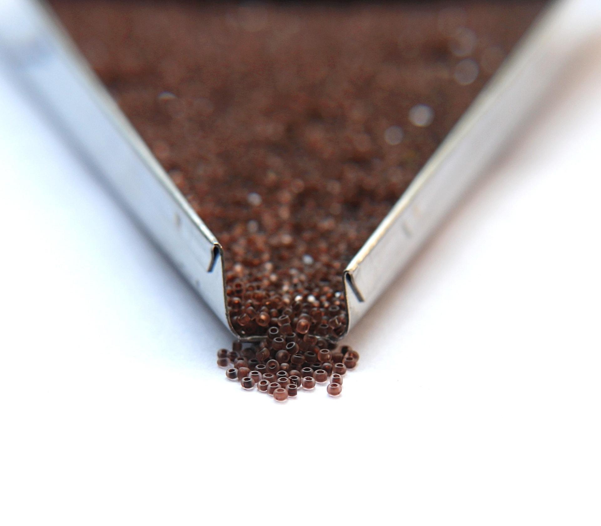 13/0 Charlotte Cut Beads Crystal Matt Mocca Lined 5/10/20/50/250/500 Grams embroidery materials, jewelry making, vintage beads