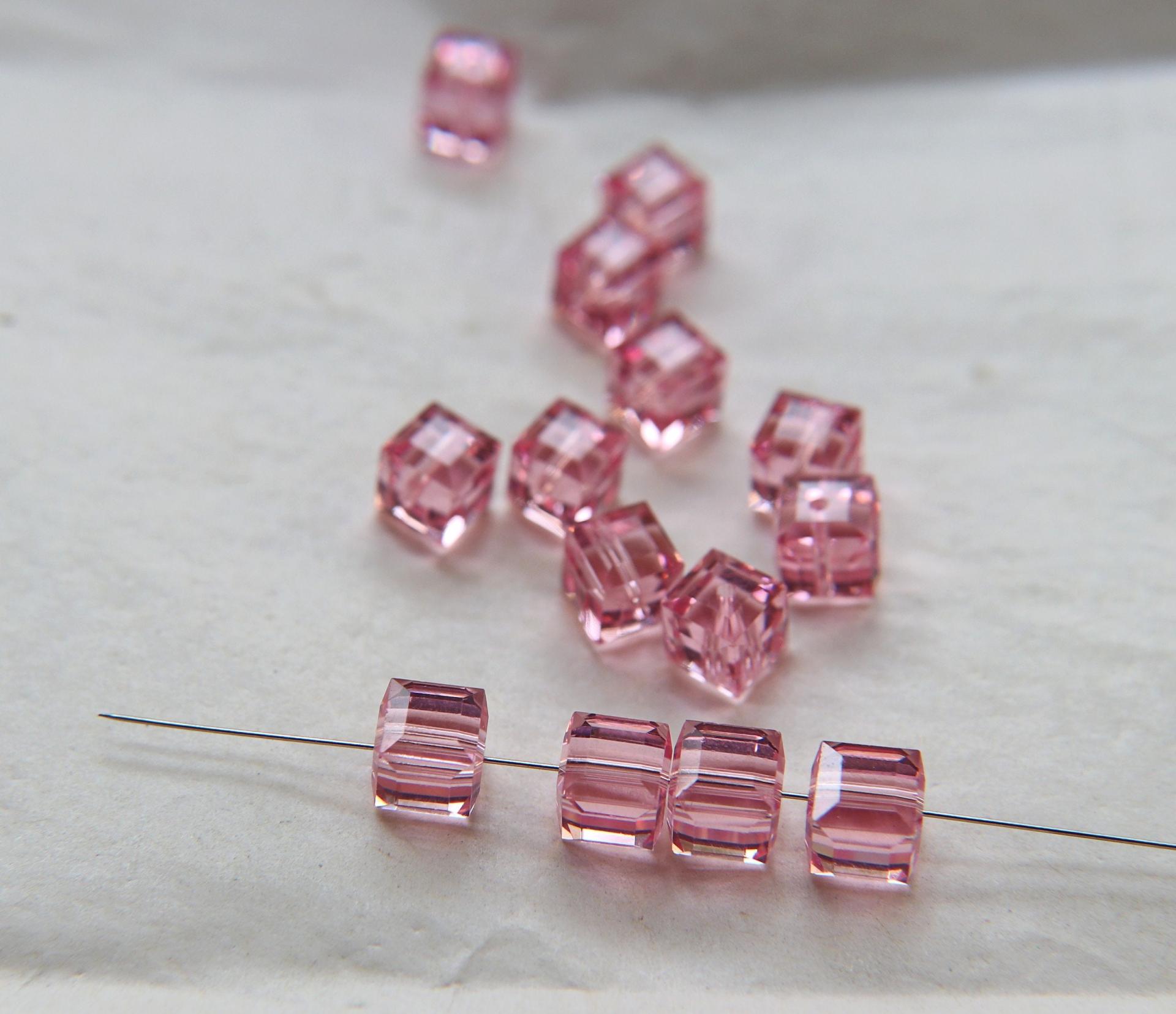 Swarovski 5601 Cube Bead 6mm wedding decorations jewelry supplies vintage craft supply