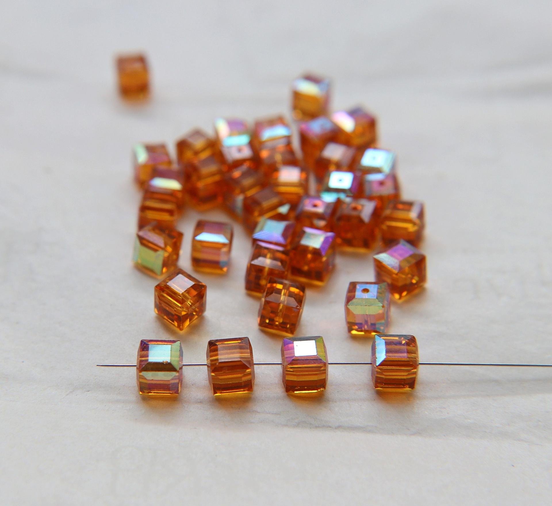 Swarovski 5601 Cube Bead 6mm wedding decorations jewelry supplies vintage craft supply