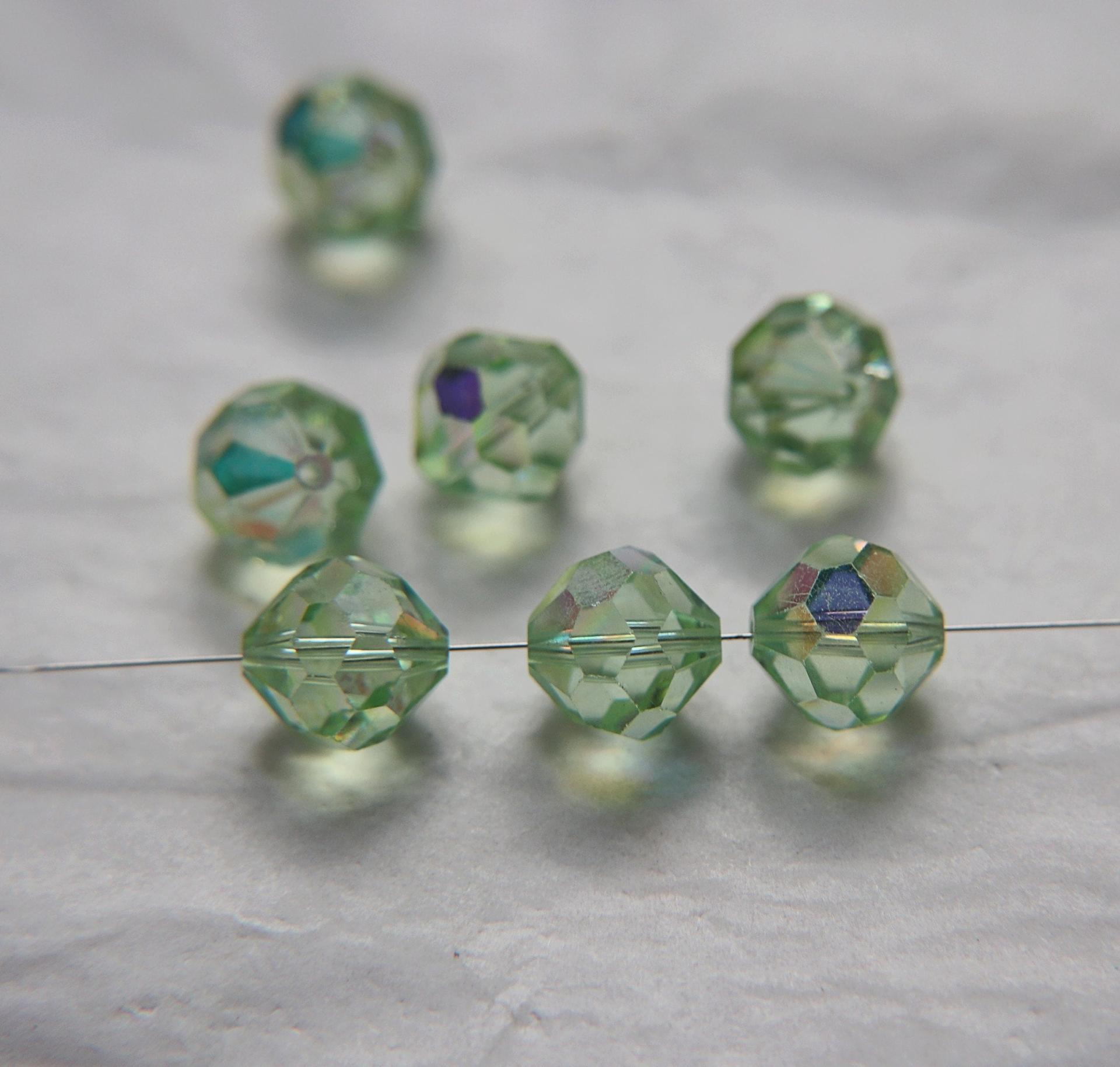 12mm Vintage Swarovski crystal beads, Peridot Aurore Boreale faceted article 5309, 2/6/12/36 Pieces