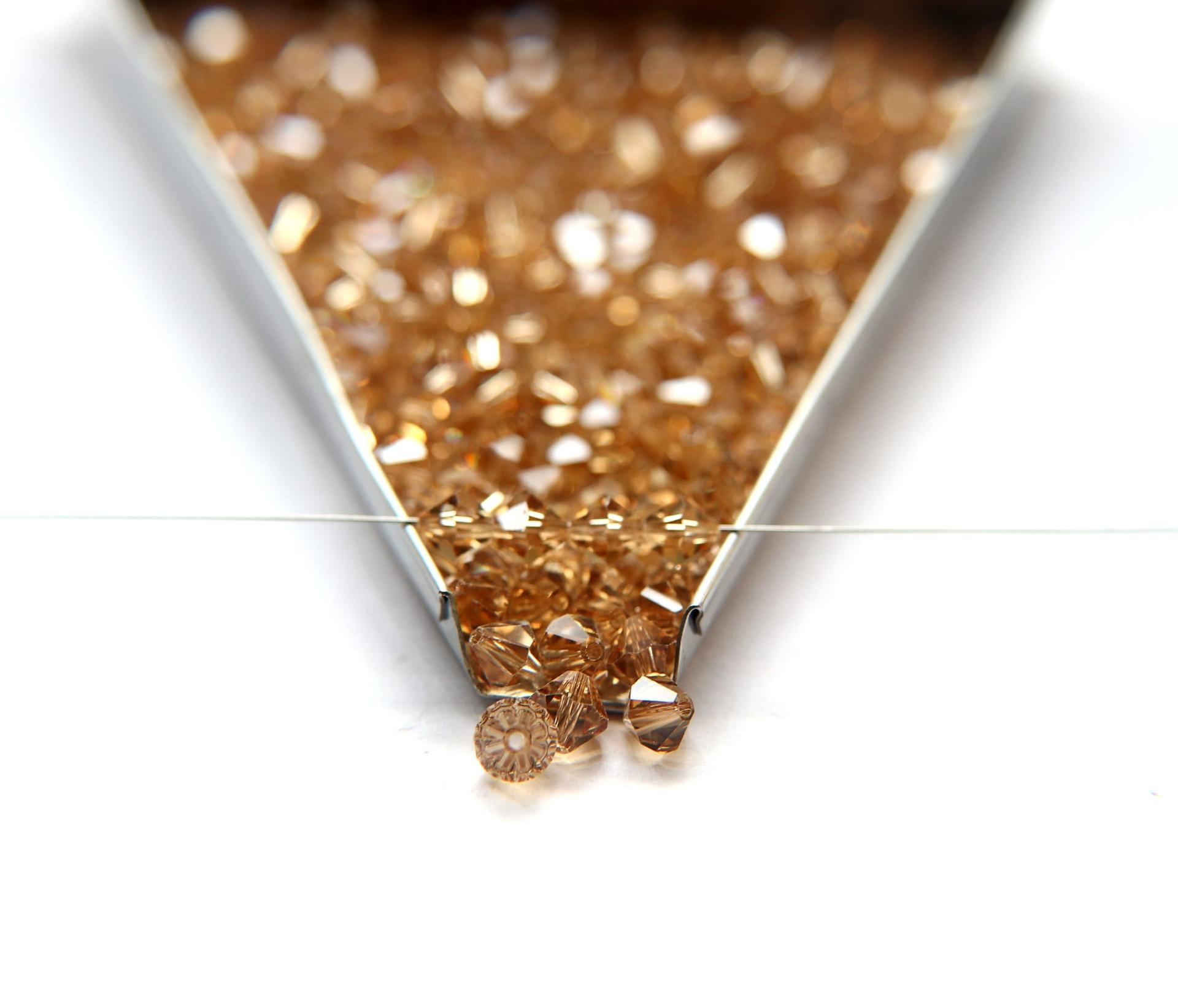 6MM Light Colorado Topaz (246) Swarovski Bicone Beads 12/36/72/144/288 Pieces embroidery materials, jewelry making, rare beads, wedding