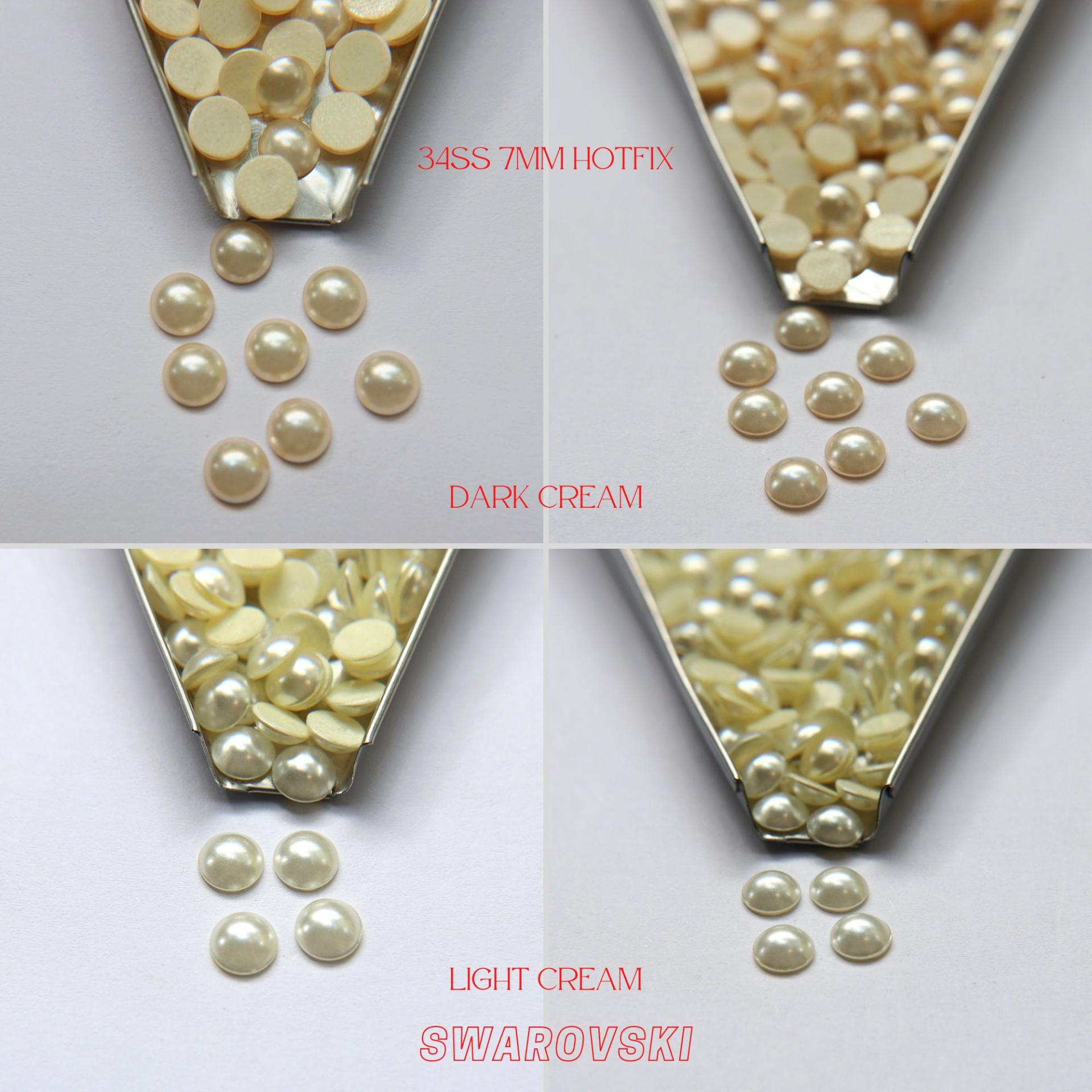 SS34 (7mm) Swarovski Crystal 2080/4 Cabochon Pearl Hotfix Flat Back 12/36/144 Pieces