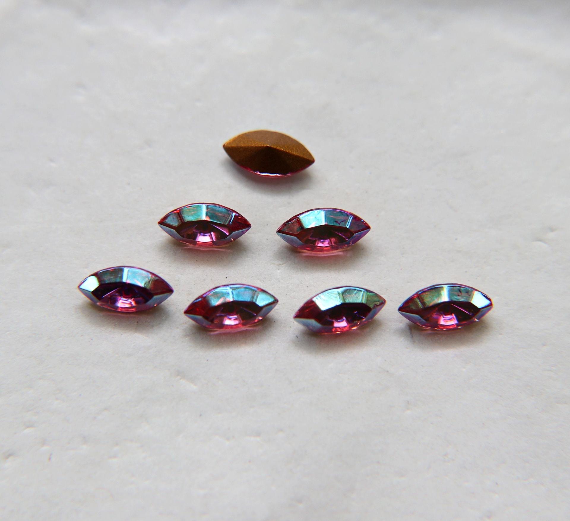 8x4 mm Vintage Swarovski fancy Navette in 5 Colors (393) 36/72/144 Pieces Jewery making stones gemstones, fancy opal stones