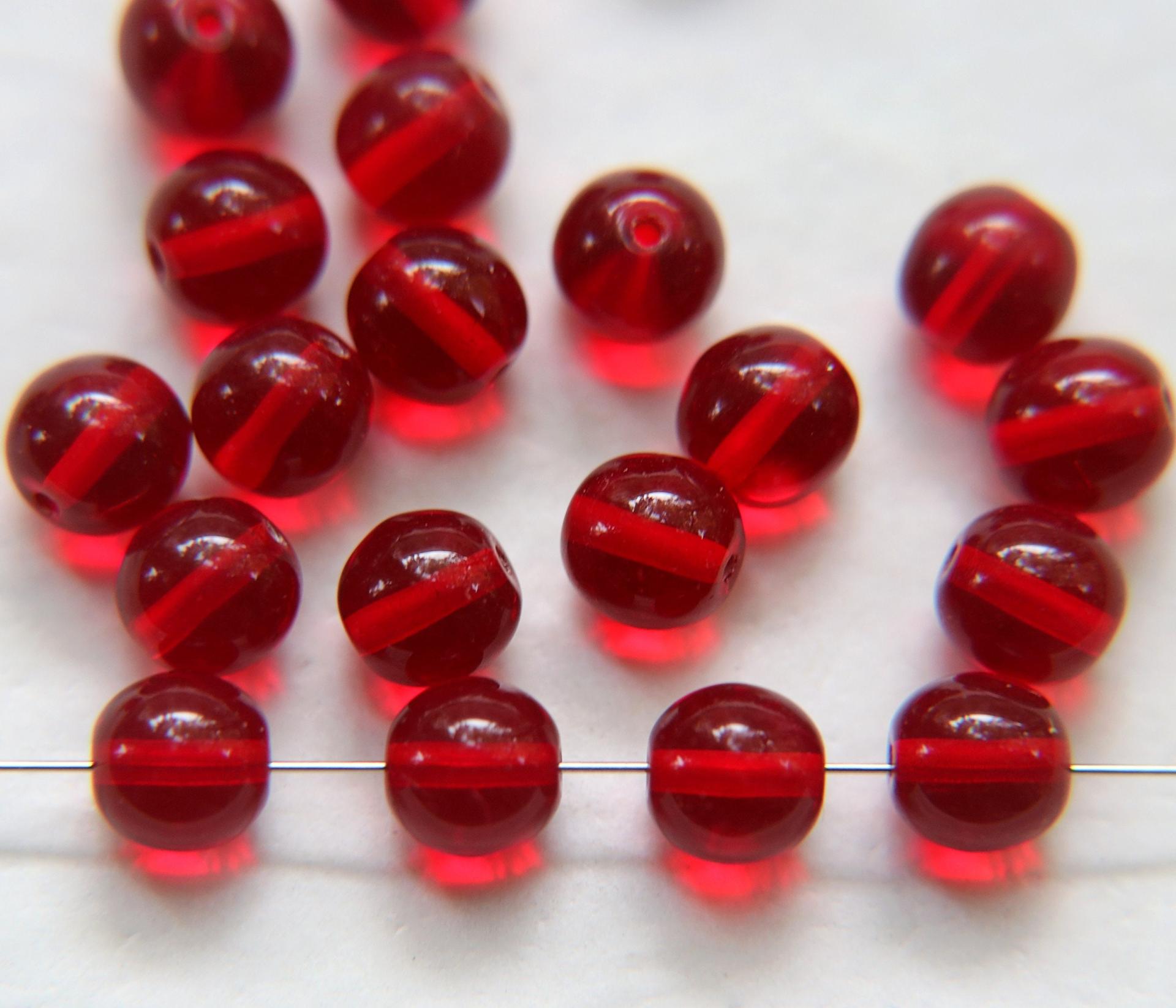 Czech Vintage Pearls 7mm Round in Siam 10/20/50/250/500 Pieces Jewelry making beads