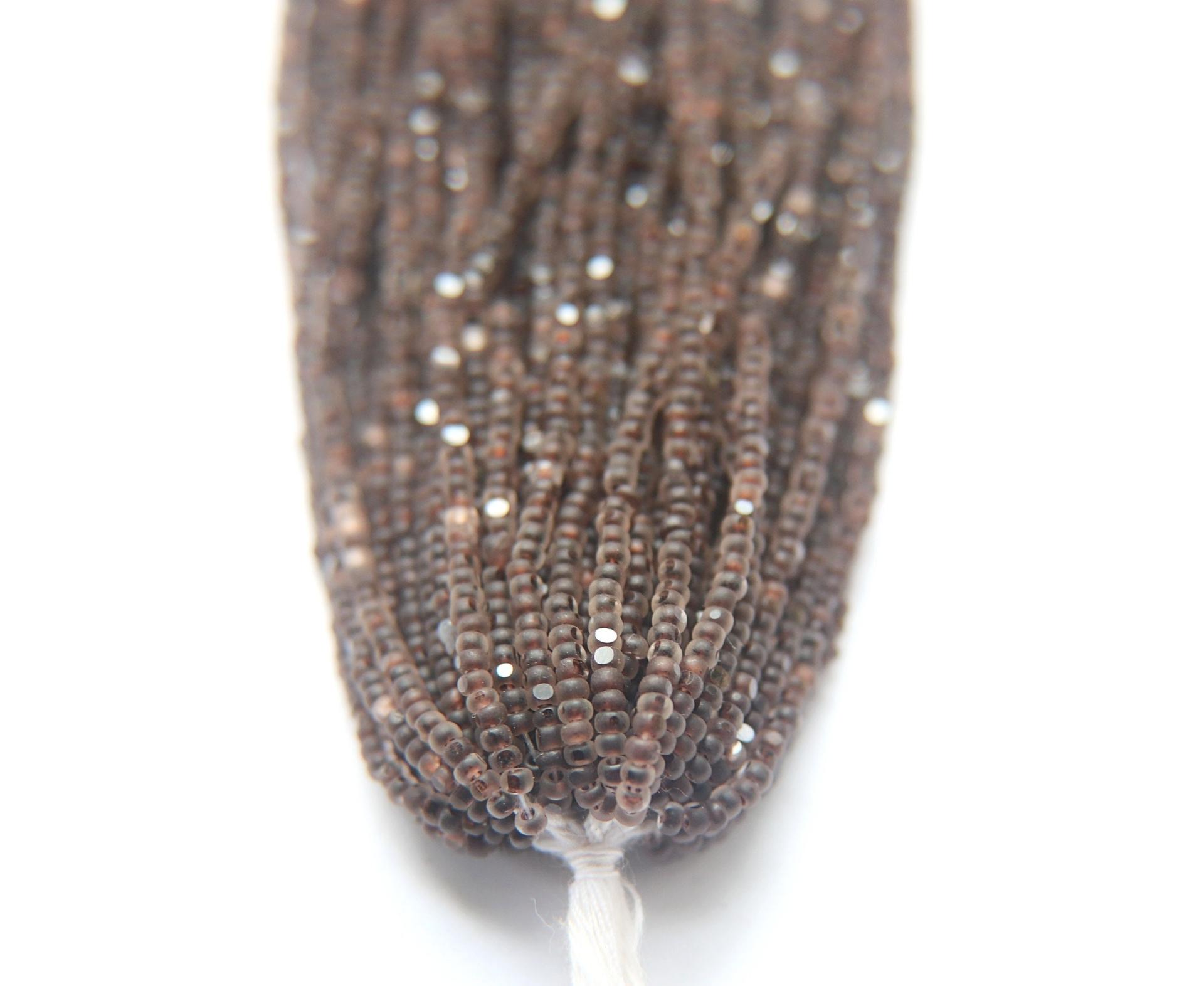 11/0 Hanks Charlotte Cut Beads Crystal Matt Mocca Lined 1/5/25/50/100 Hanks PREMIUM SEED BEADS, Native Supplies