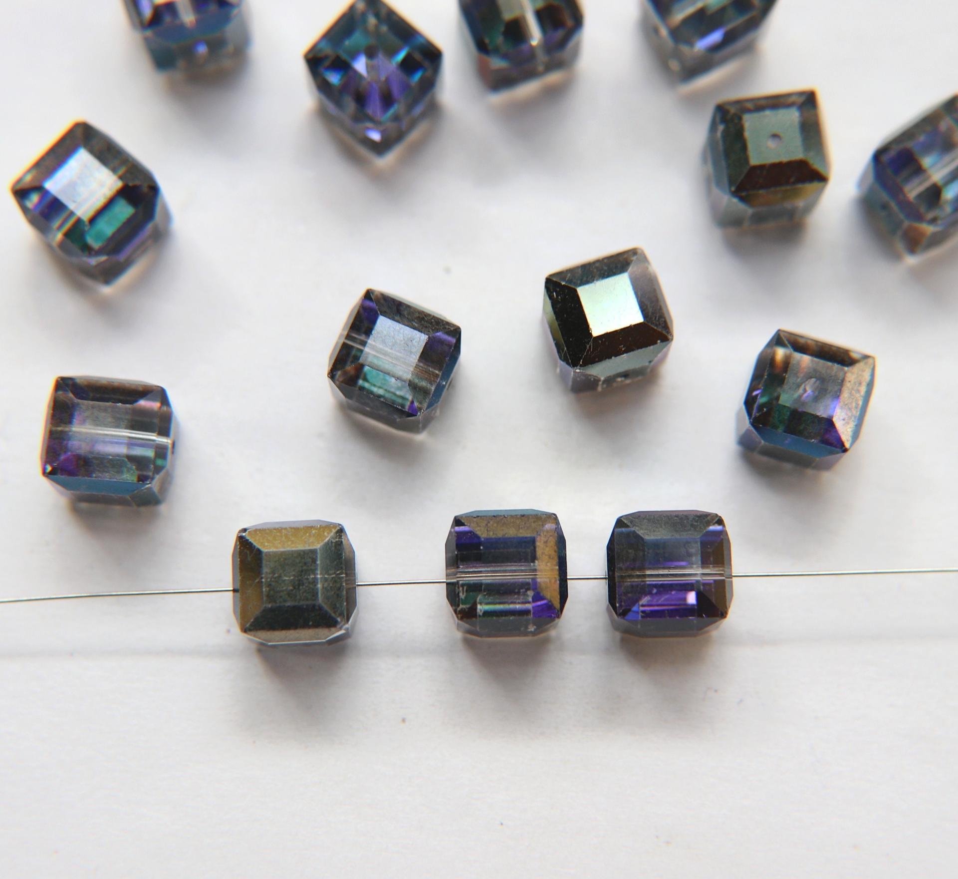 Swarovski 5601 Vintage Cube Bead in Crystal Vitrail Medium 10mm 2/6/12/36 Pieces
