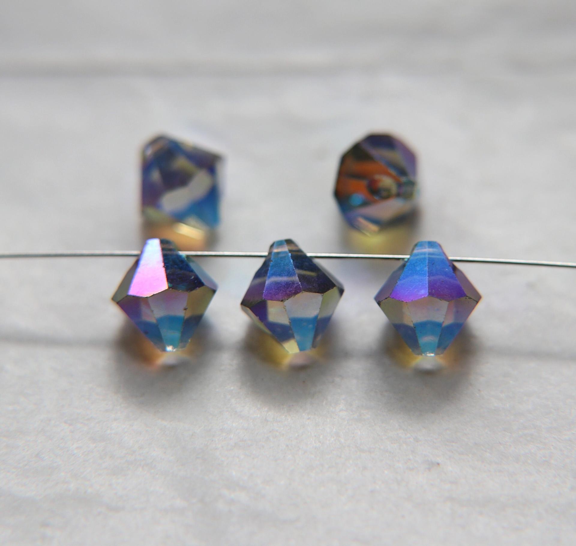 8mm Swarovski Elements 6301 Top Drilled Bicone Pendants 6/24/72/144 Pieces, jewelry making, vintage findings, Premium Materials