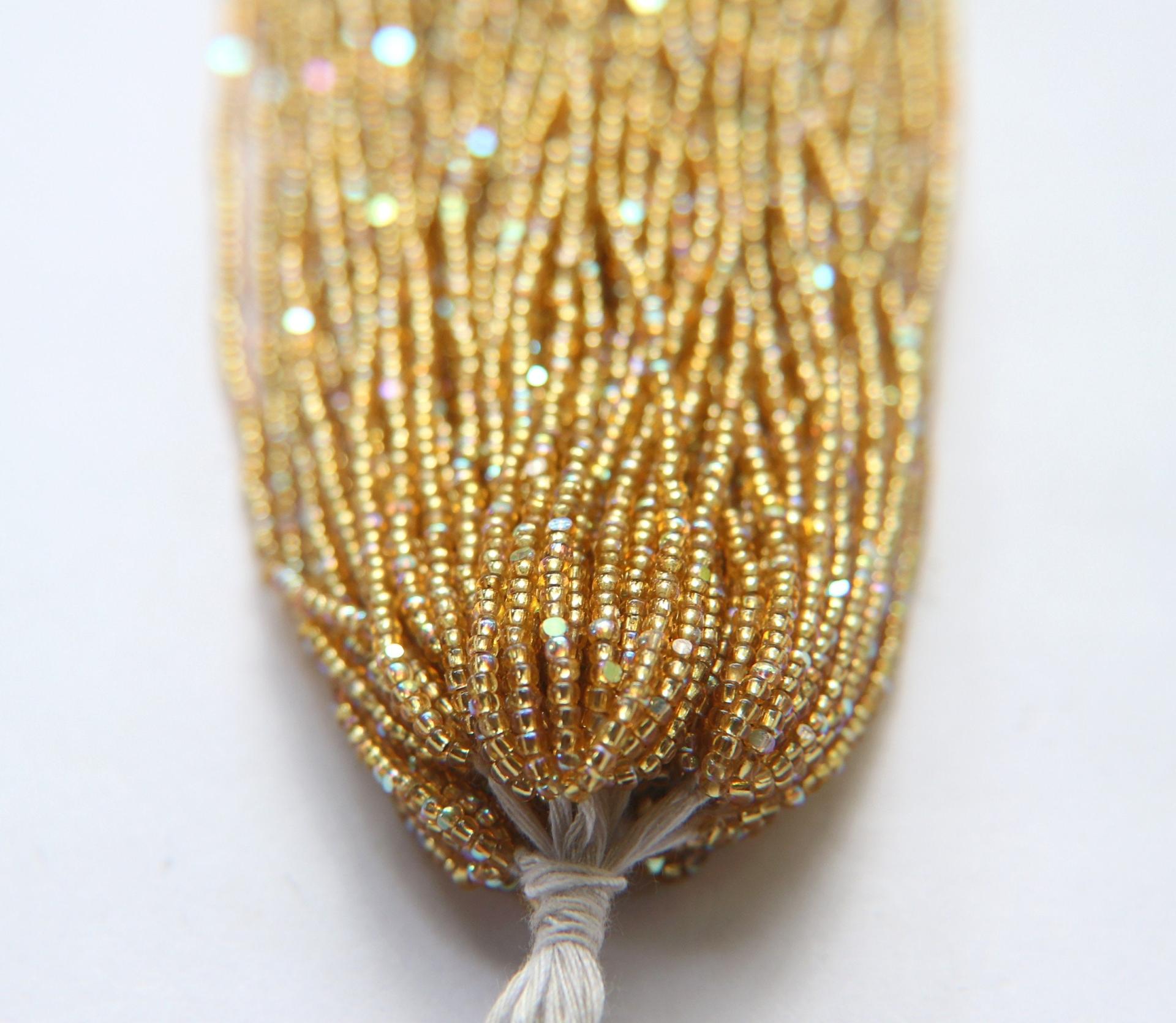 11/0 Hanks Charlotte Cut Beads Patina Gold Silver Lined Aurore Boreale 1/5/25/50/100 Hanks PREMIUM SEED BEADS, Native Supplies