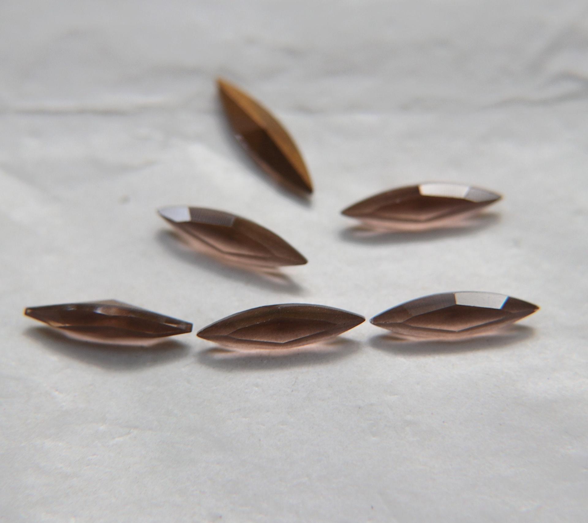 15x4mm Swarovski Givré Peach Marquise, New Vintage Pointy Back Navette 4200 crystals, gold foil 6/24 Pieces Jewery making stones
