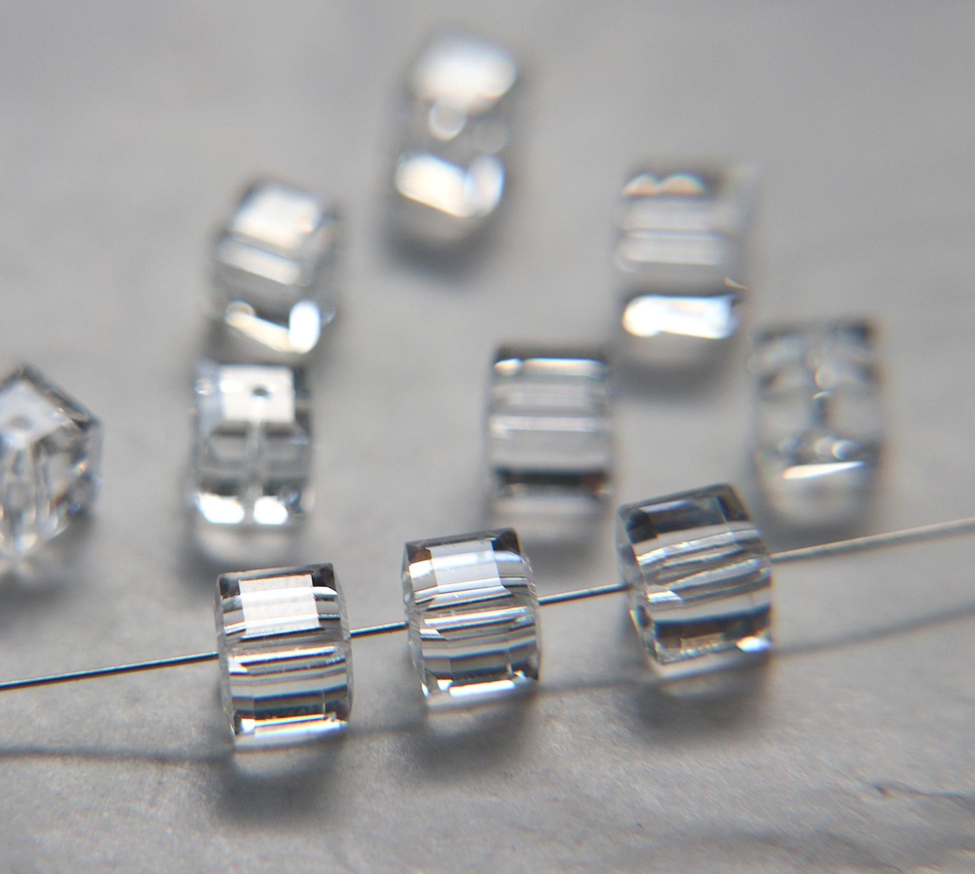 Swarovski 5601 Cube Bead 6mm wedding decorations jewelry supplies vintage craft supply