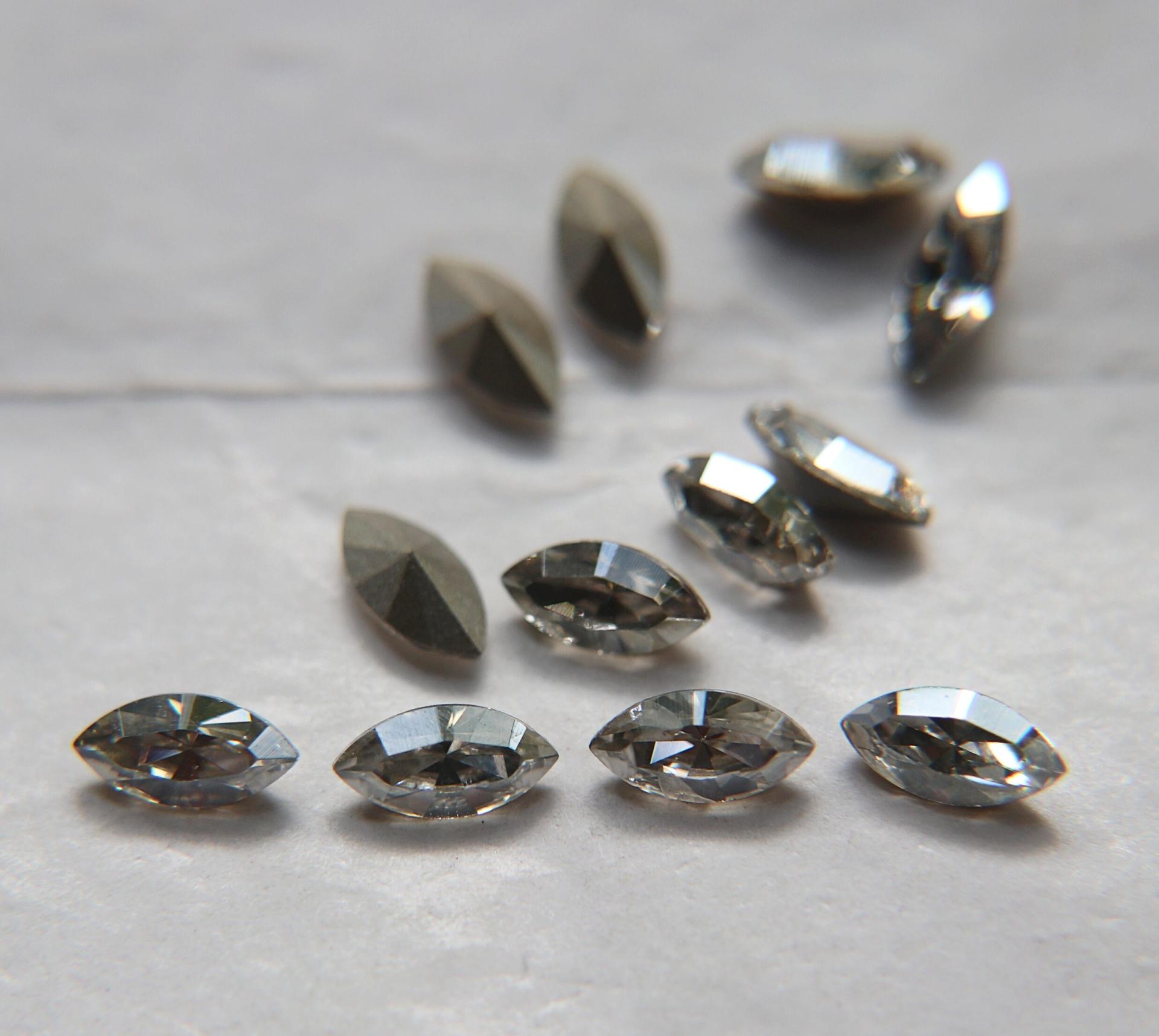 10X5 mm Vintage Swarovski fancy Navette in Crystal Silver Shade 36/72/144 Pieces Jewery making stones gemstones, fancy opal stones