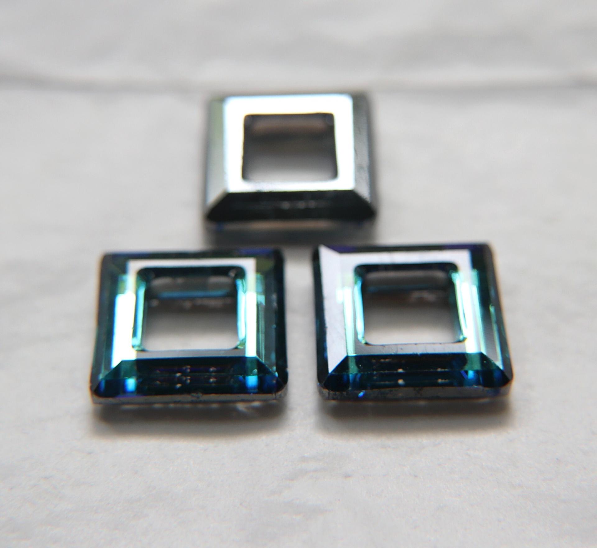 Swarovski Bermuda Blue 4439 Square 20 mm 1/2/4/8 Pieces fancy stones, jewelry making, craft supply