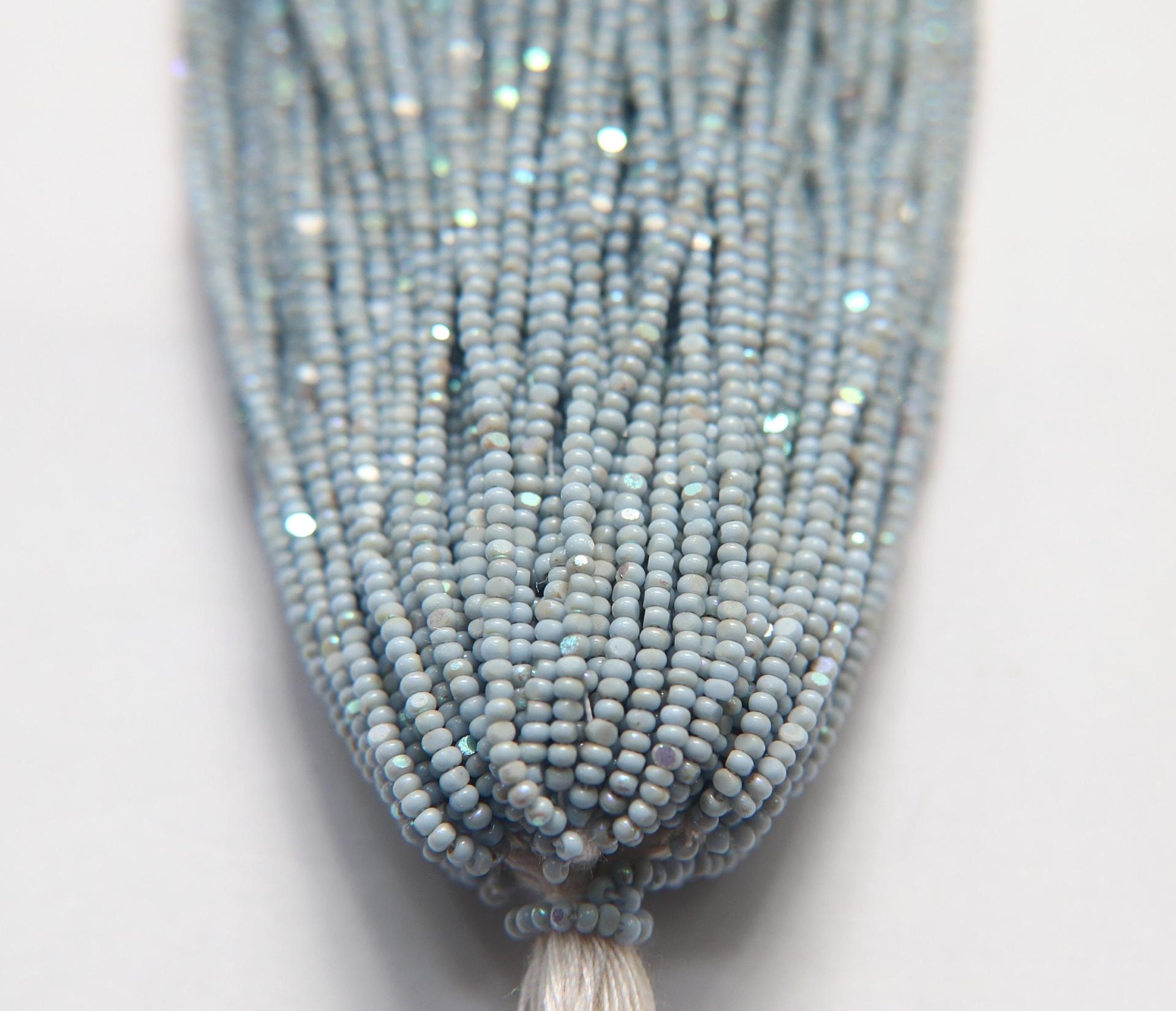 13/0 Hanks Charlotte Cut Beads Patina Pale Blue Opaque Aurore Boreale 1/5/25/50/100 Hanks 1.6mm glass beads, jewelry supply, findings