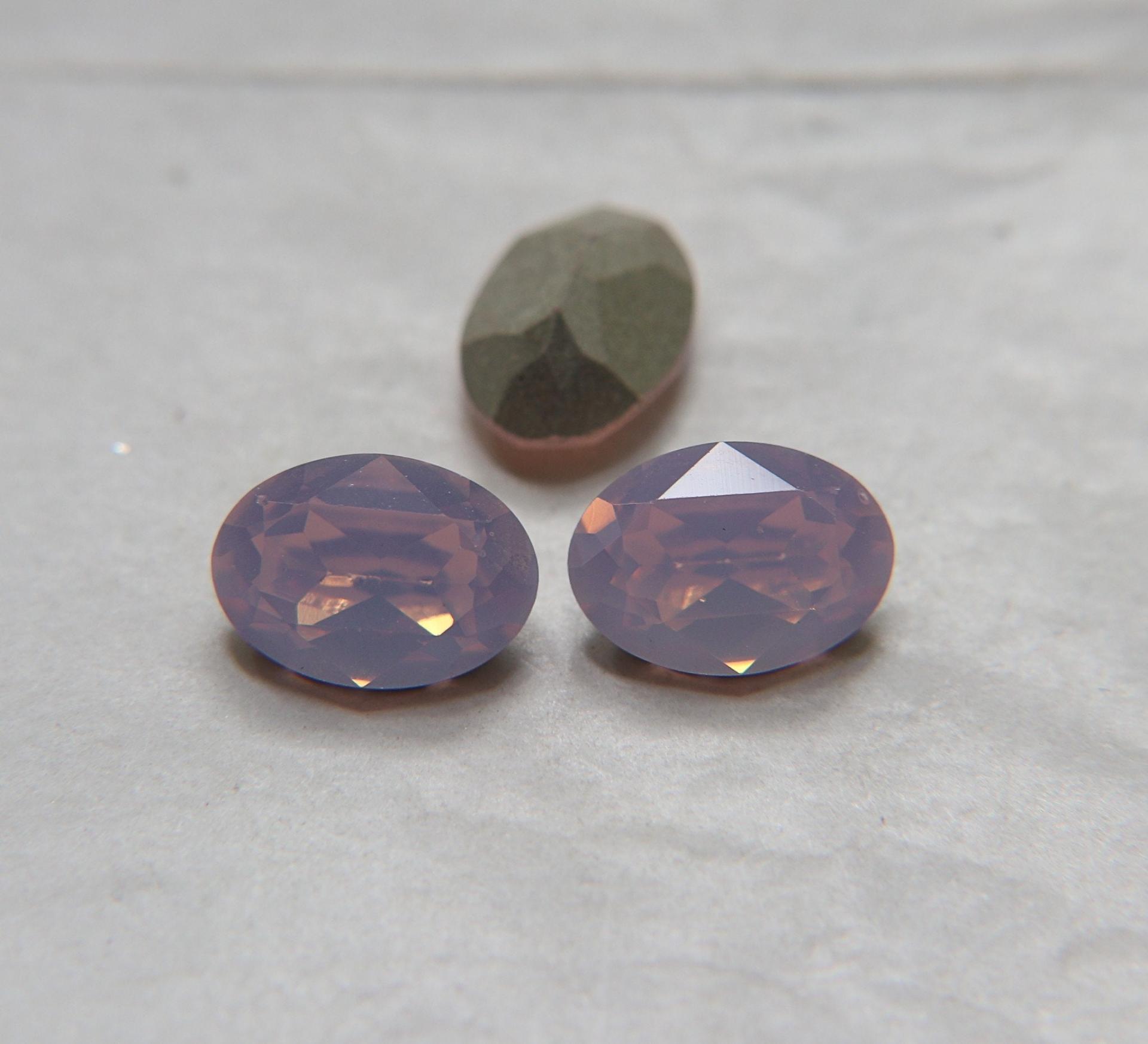 Vintage Swarovski 14x10 mm Rose Water Opal (395) Oval Shape 4128/4100 Premier Crystal Rhinestones gemstones