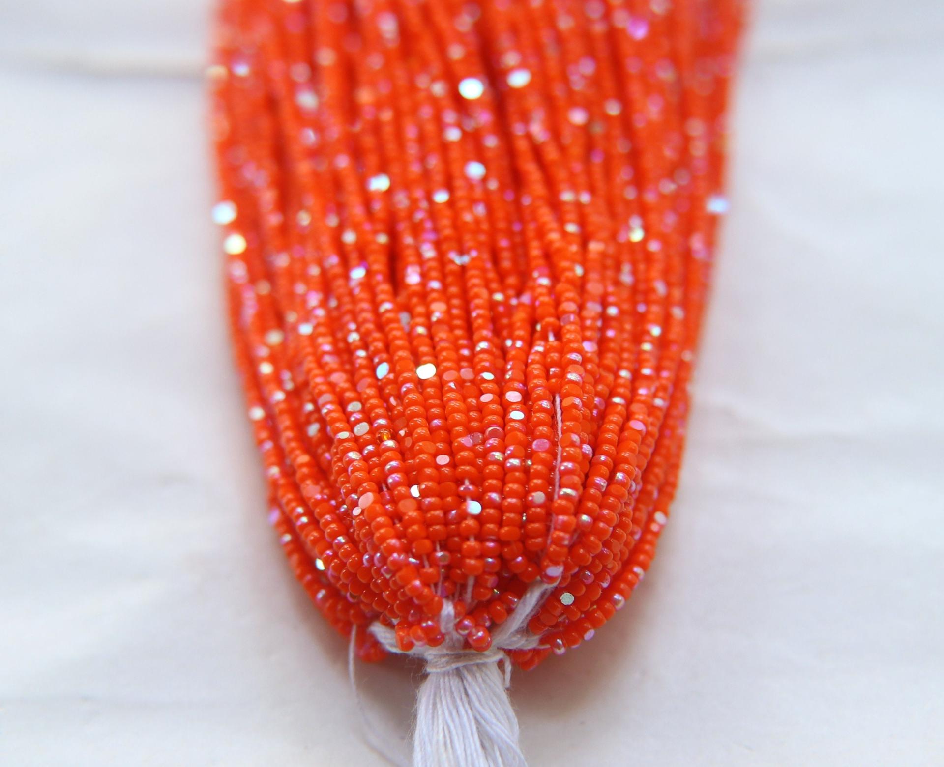 13/0 Hanks Charlotte Cut Beads Patina Opaque Orange Aurore Boreale 1/5/25/50/100 Hanks 1.6mm glass beads, jewelry supply, native supply