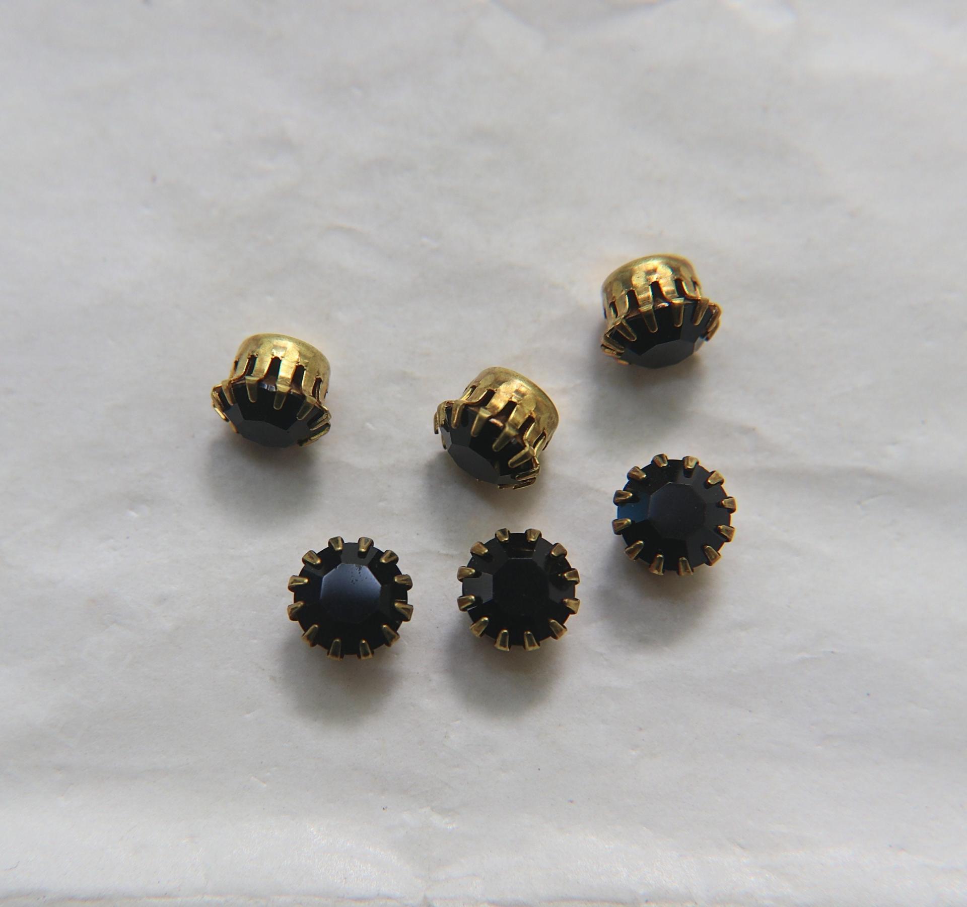 Vintage Brass Stud Earring Findings For Small Stones