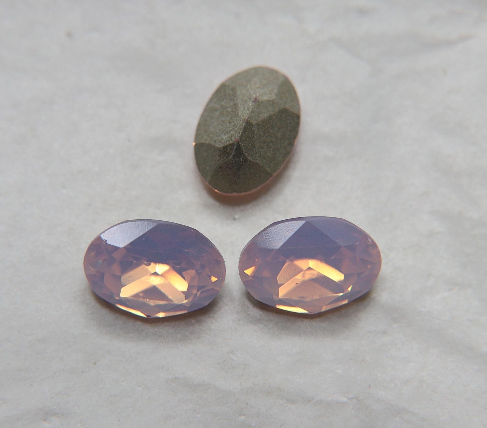 Vintage Swarovski 14x10 mm Rose Water Opal (395) Oval Shape 4128/4100 Premier Crystal Rhinestones gemstones