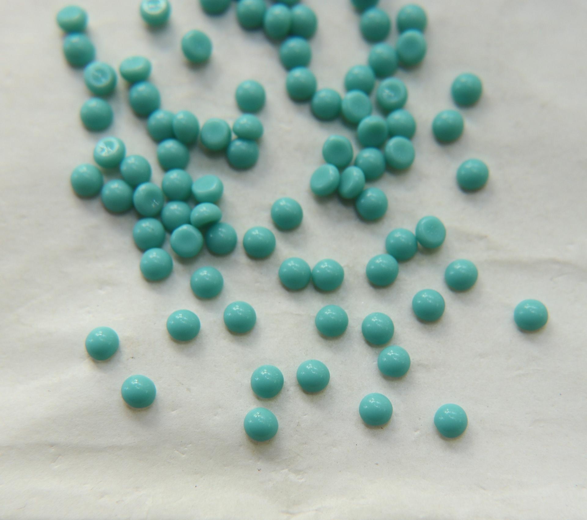 4mm Swarovski Vintage Flat Back round Cabochon Cabs in Opaque Aqua Green unfoiled Made in Austria 36/72/288/720  Pieces