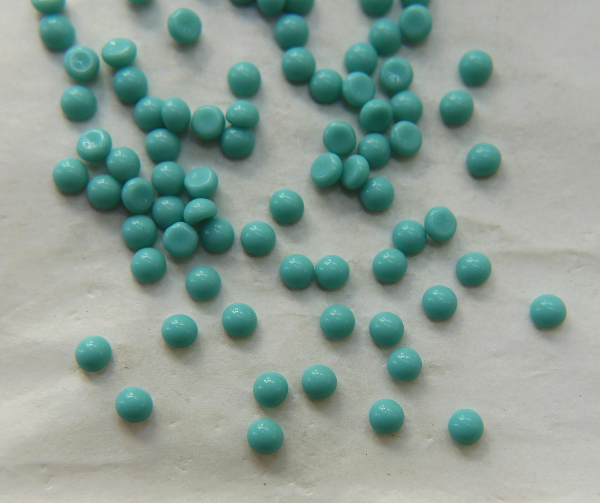 4mm Swarovski Vintage Flat Back round Cabochon Cabs in Opaque Aqua Green unfoiled Made in Austria 36/72/288/720  Pieces