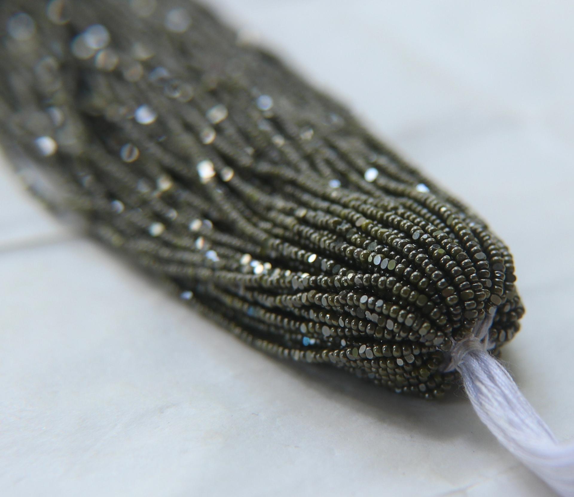 13/0 Hanks Charlotte Cut Beads Ionized Opaque Olivine 1/5/25/50/100 Hanks 1.6mm glass beads, jewelry supply, craft supply