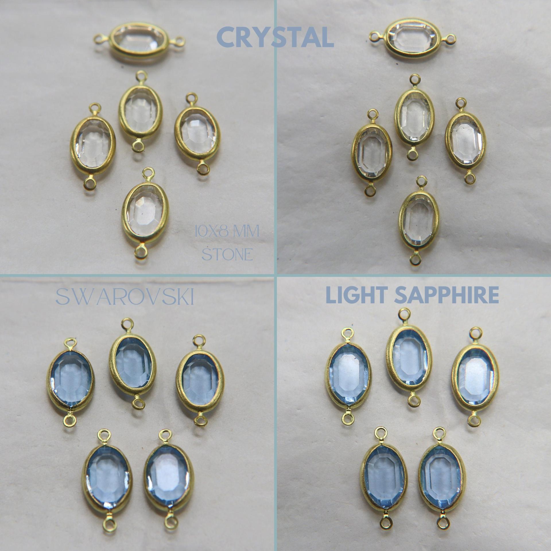 Vintage Swarovski Channel Rhinestone Connectors, two loops Beautiful Swarovski Channel Charms, 10X8 mm 2/6/12/24/36 Pieces jewelry supplies
