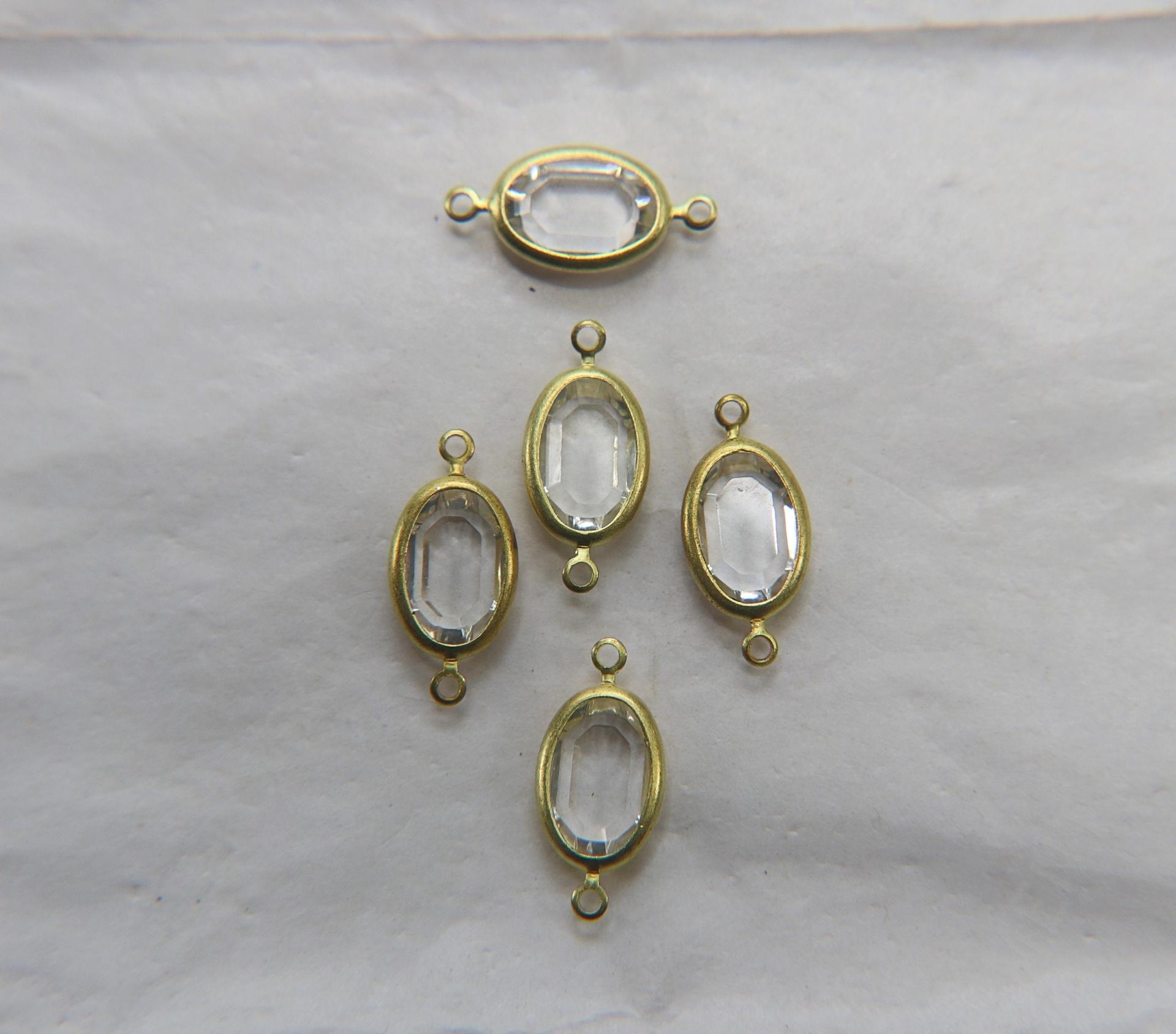 Vintage Swarovski Channel Rhinestone Connectors, two loops Beautiful Swarovski Channel Charms, 10X8 mm 2/6/12/24/36 Pieces jewelry supplies