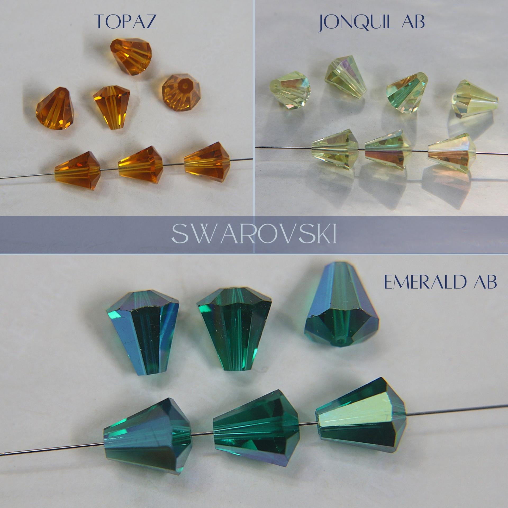 5400 Vintage 11X10 mm Swarovski crystal bead cone shape (4 Colours) Swarovski Elements  6/12/36 Pieces, jewelry making