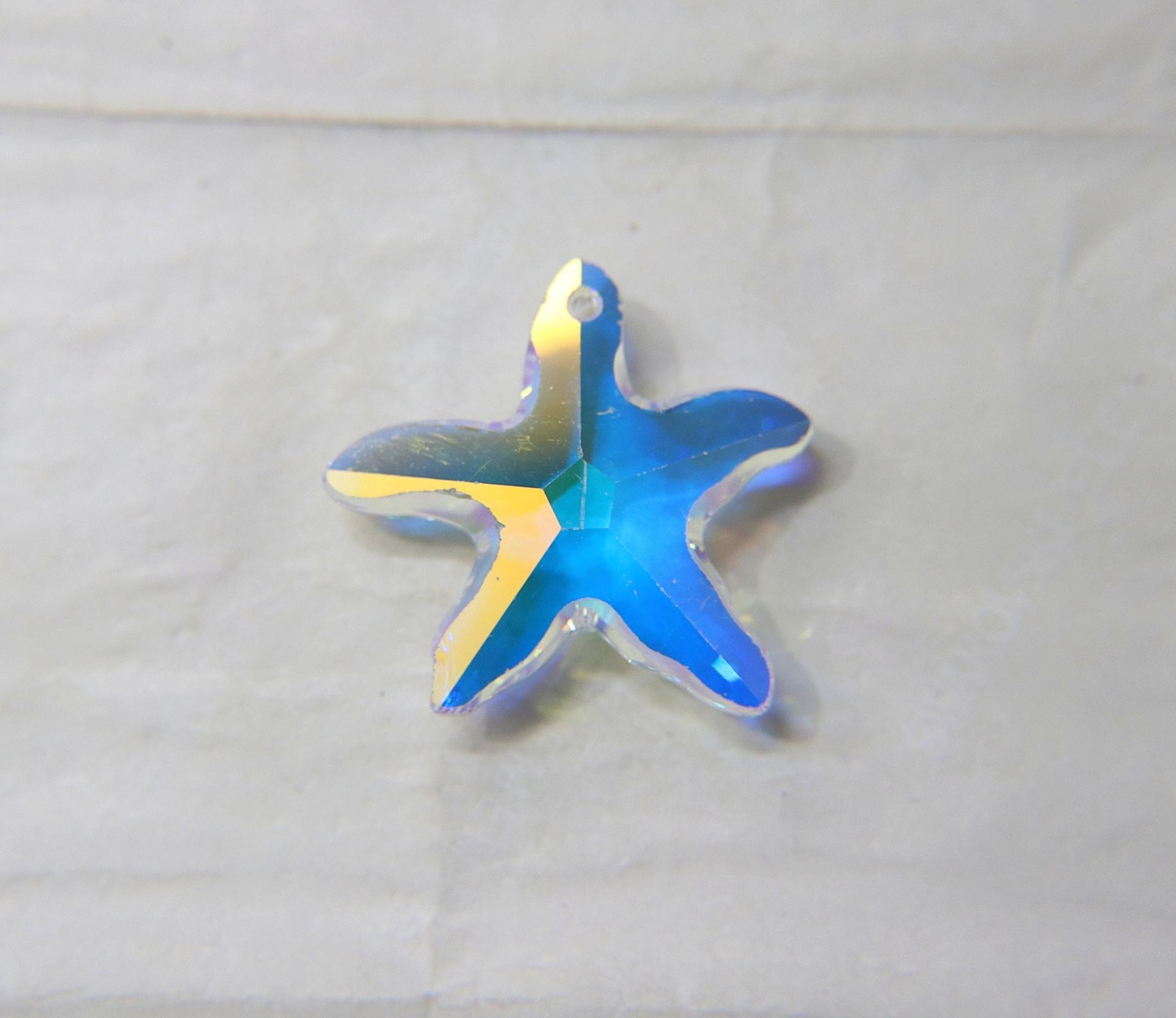 6721 Swarovski Starfish Pendants in Crystal Aurore Boreale 40 MM Fancy Crystal drops 1 Piece vintage findings, jewelry making