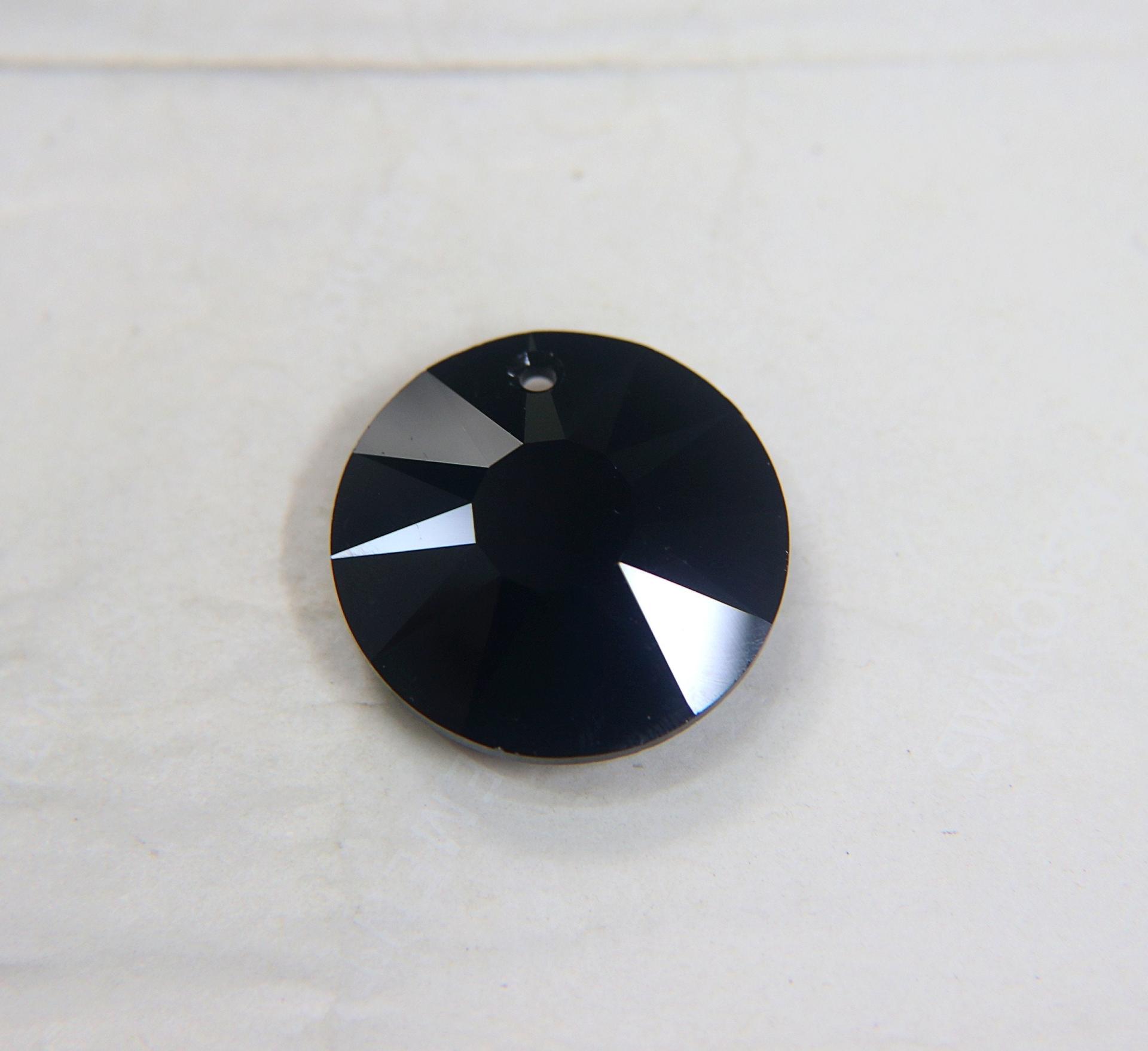 Sun Pendant PF 6724 Swarovski® Crystal JET (280) 30mm Sun Pendant 1 Piece vintage findings, jewelry making