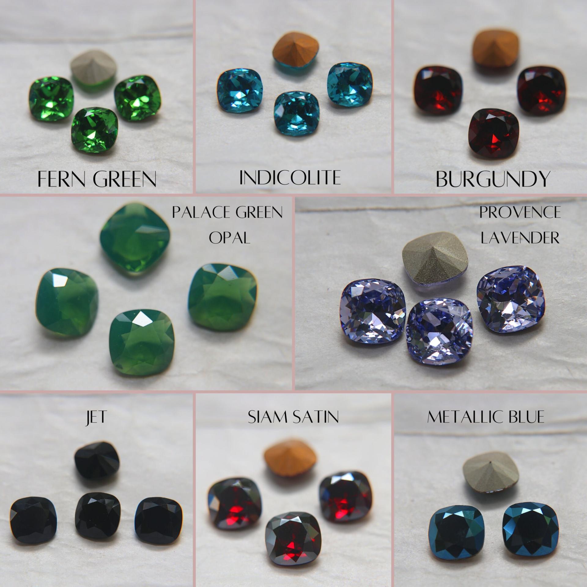 Vintage Swarovski 12 mm (42 Colours) Rounded Square 4470 Premier Crystal Rhinestones 2/6/12/36 Pieces gemstones