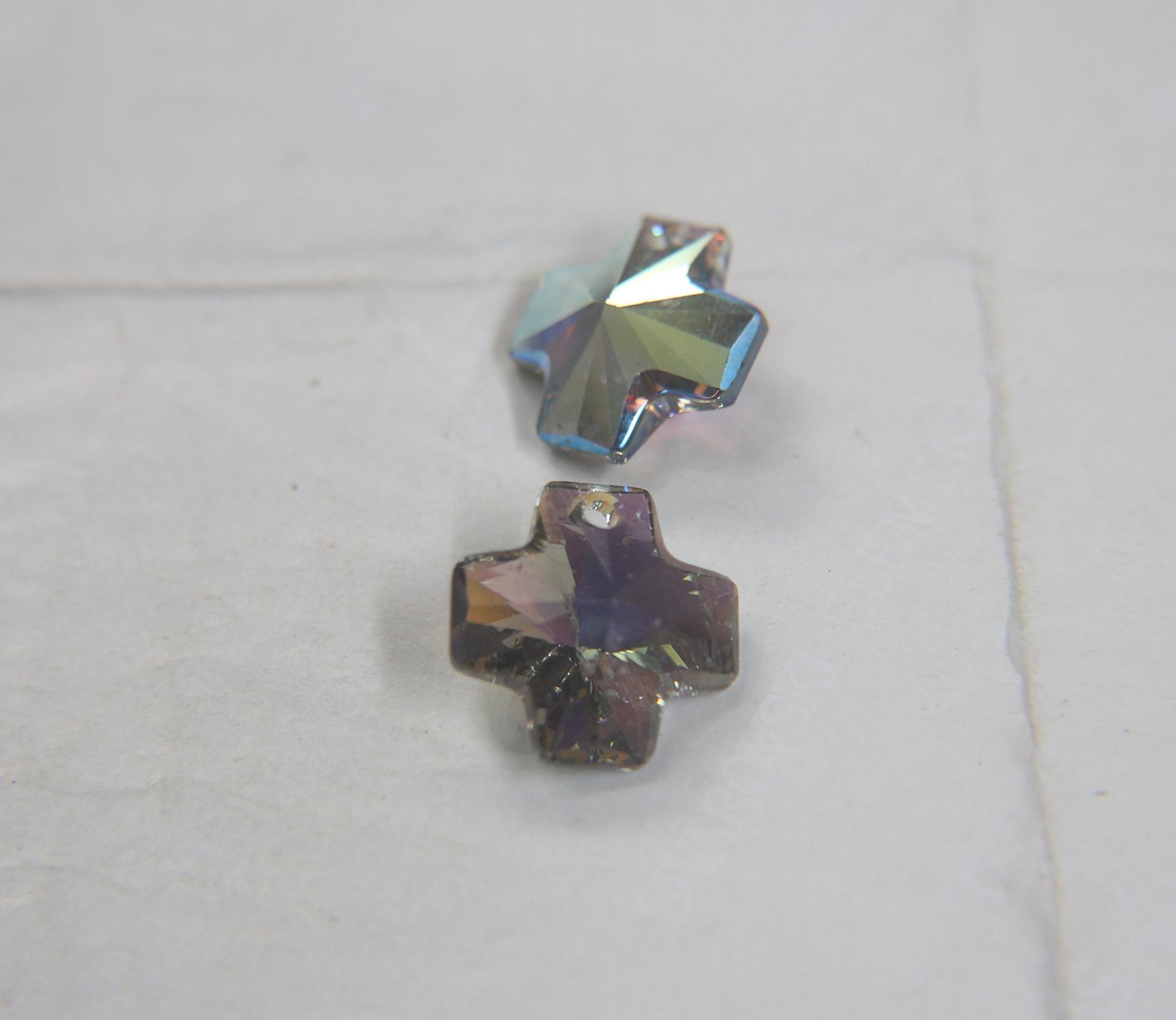 20mm SWAROVSKI 6866 Cross Crystal Pendant Fancy Crystal drop in (7 Colours) 1/2/6 Pieces vintage findings