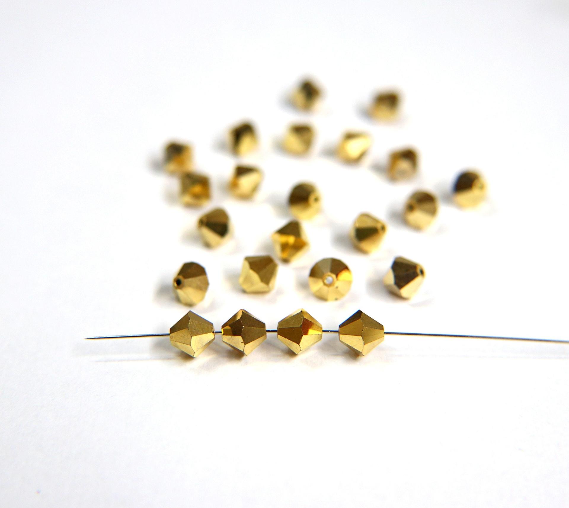 7mm Crystal Aurum Gold Swarovski Bicone beads Cuts 12/36/72/144/288 Pieces embellishments