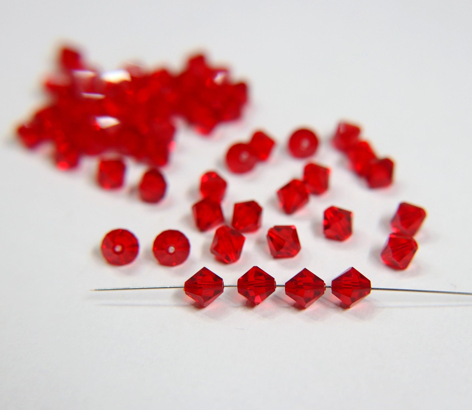 7mm Light Siam Bicone beads Cuts 12/36/72/144/288 Pieces Premium Materials