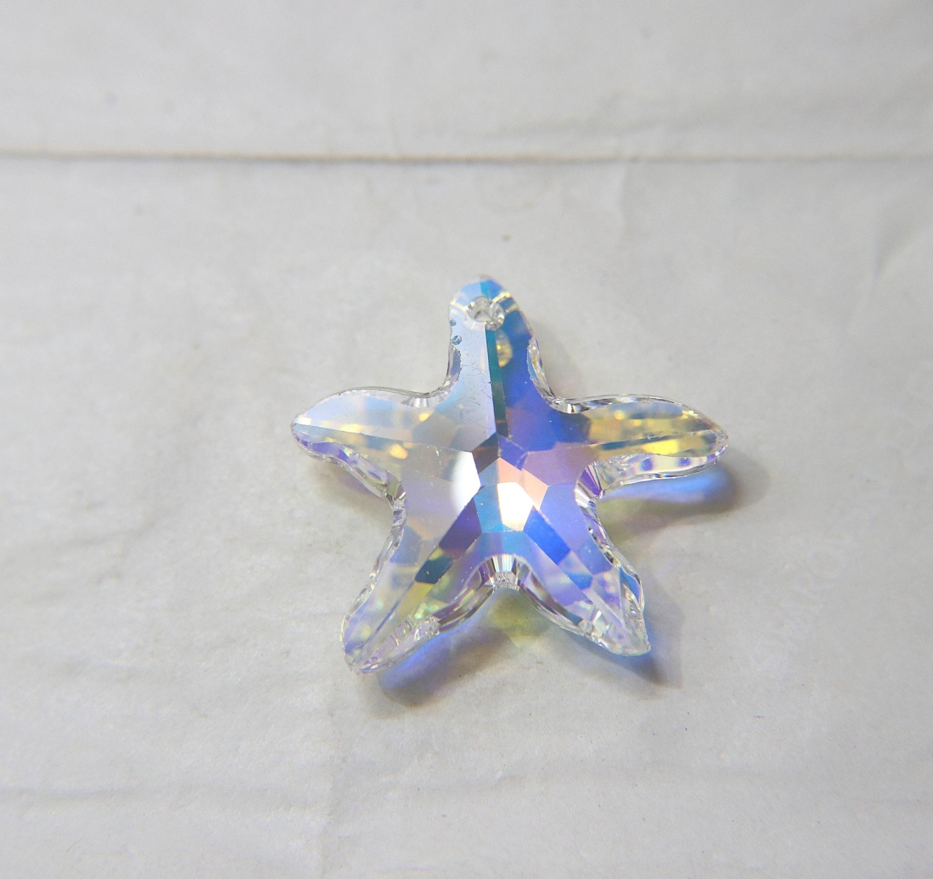 6721 Swarovski Starfish Pendants in Crystal Aurore Boreale 40 MM Fancy Crystal drops 1 Piece vintage findings, jewelry making