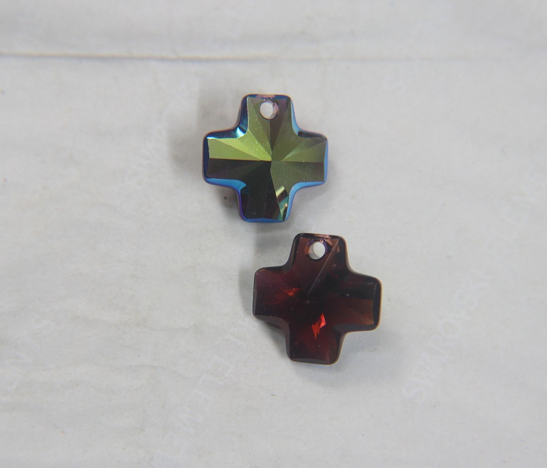 20mm SWAROVSKI 6866 Cross Crystal Pendant Fancy Crystal drop in (7 Colours) 1/2/6 Pieces vintage findings