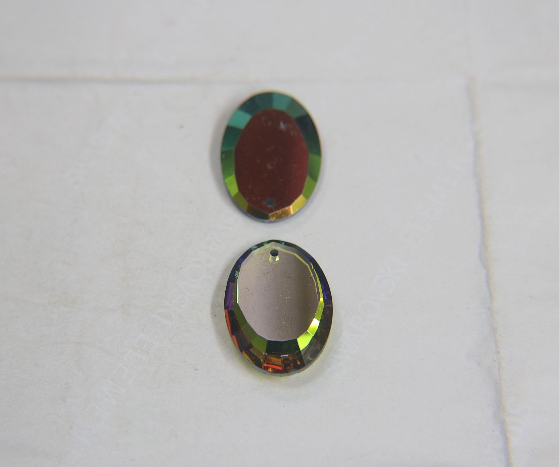24 x 17mm Genuine Swarovski Crystal 6120 Flat Oval Mirror Pendant Fancy Crystal drop in (3 Colours) 1/2/6 Pieces vintage findings, jewelry